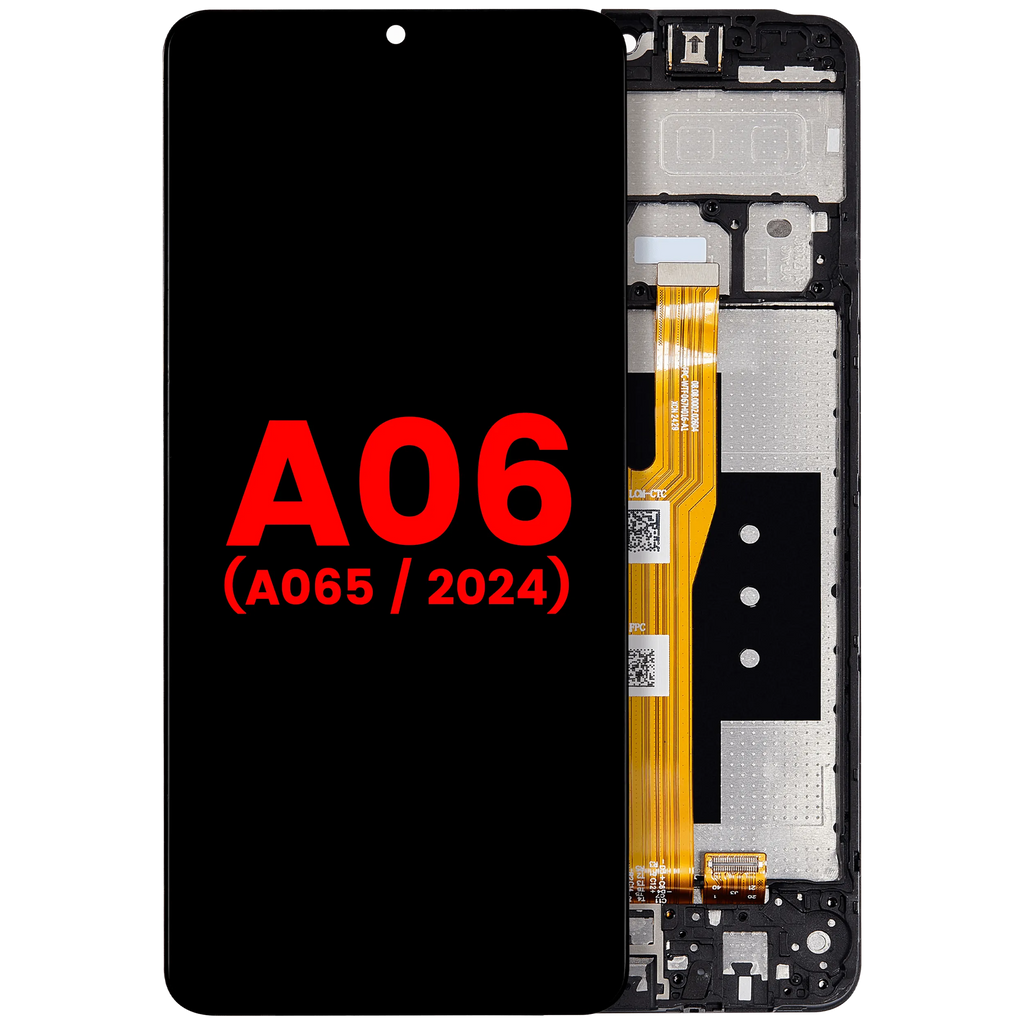 LCD-Display mit Rahmen für Samsung Galaxy A06 (A065 / 2024) (Aftermarket Plus) (Alle Farben)