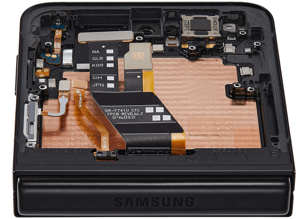 Inner OLED-Display mit Rahmen Compatible für Samsung Galaxy Z Flip 7 FE 5G (F761) (US & International) (Refurbished) (Schwarz)