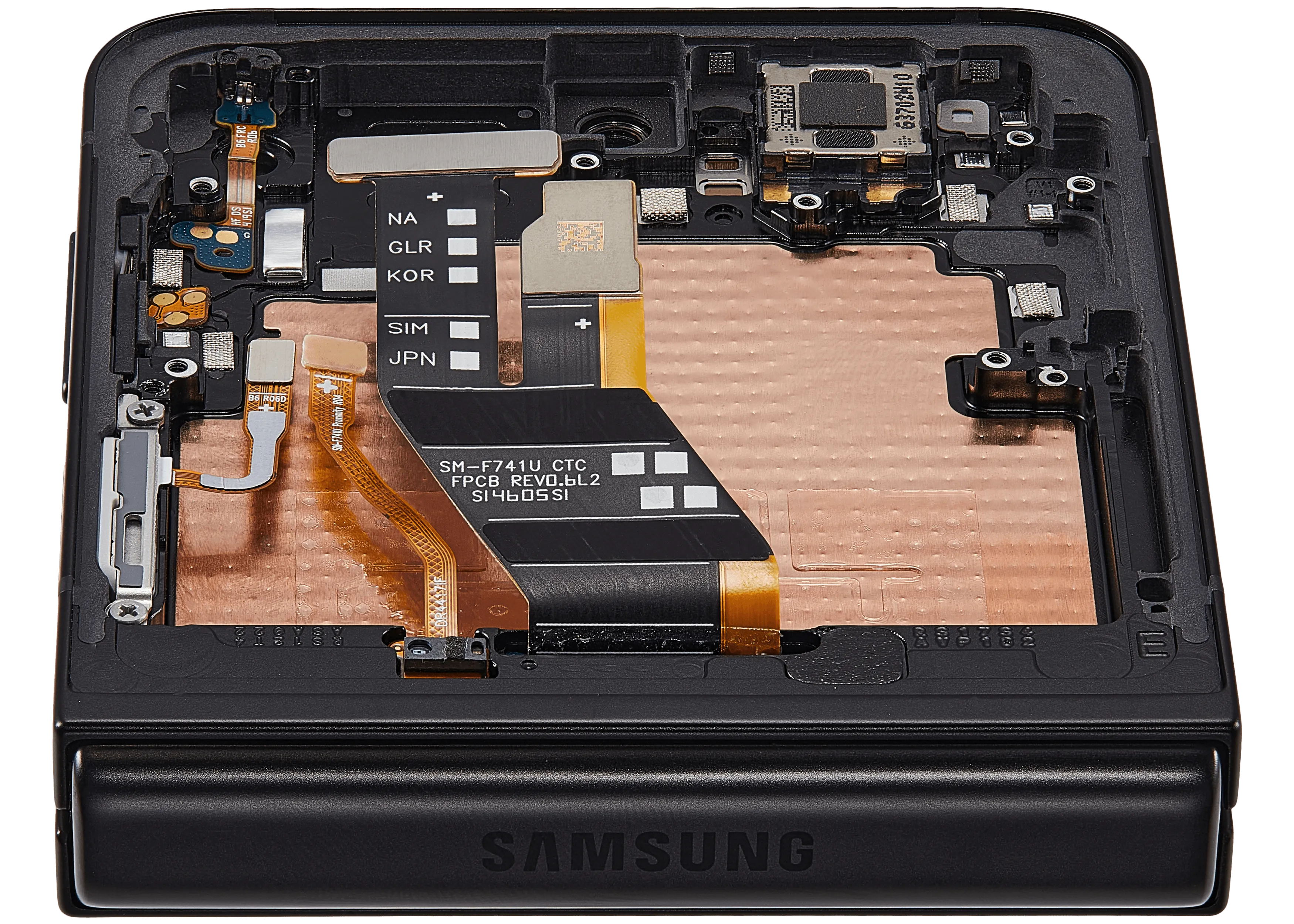 Inner OLED-Display mit Rahmen Compatible für Samsung Galaxy Z Flip 7 FE 5G (F761) (US & International) (Refurbished) (Schwarz)