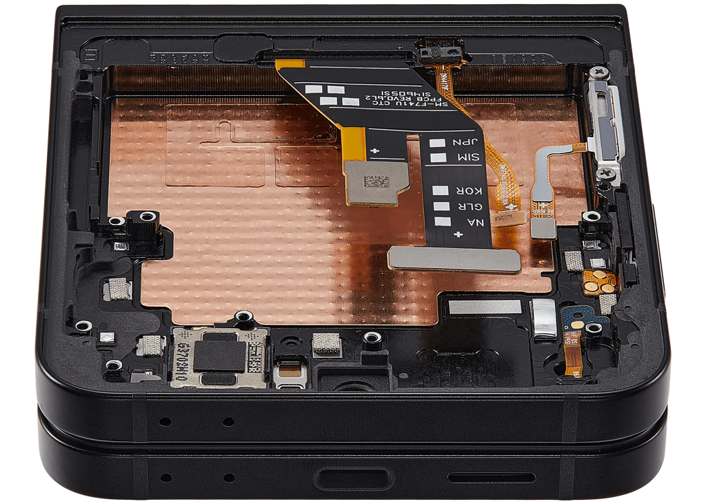 Inner OLED-Display mit Rahmen Compatible für Samsung Galaxy Z Flip 7 FE 5G (F761) (US & International) (Refurbished) (Schwarz)