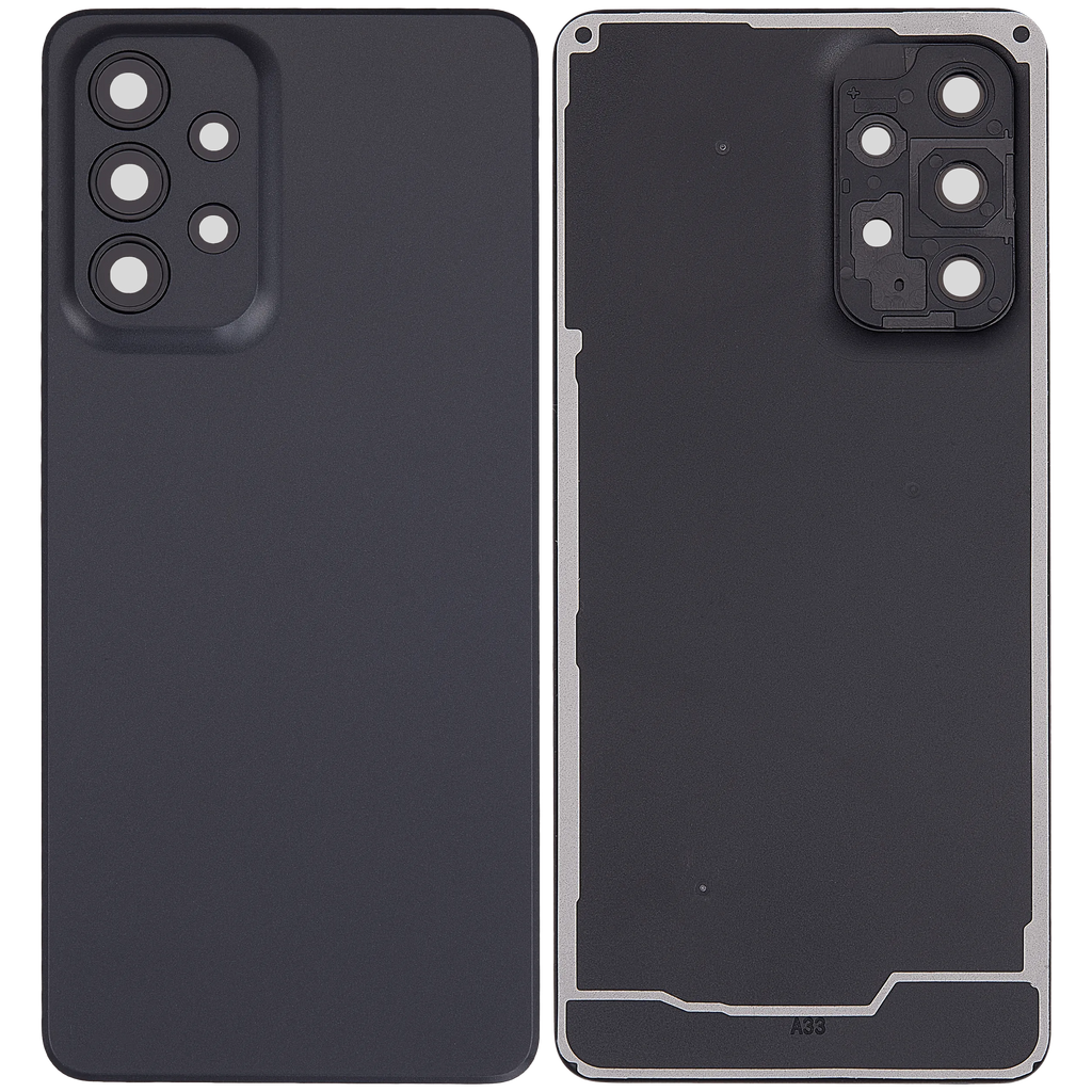 Backcover mit Camera Lens für Samsung Galaxy A33 5G (A336 / 2022) (ohne Logo) (Aftermarket Plus) (Schwarz)