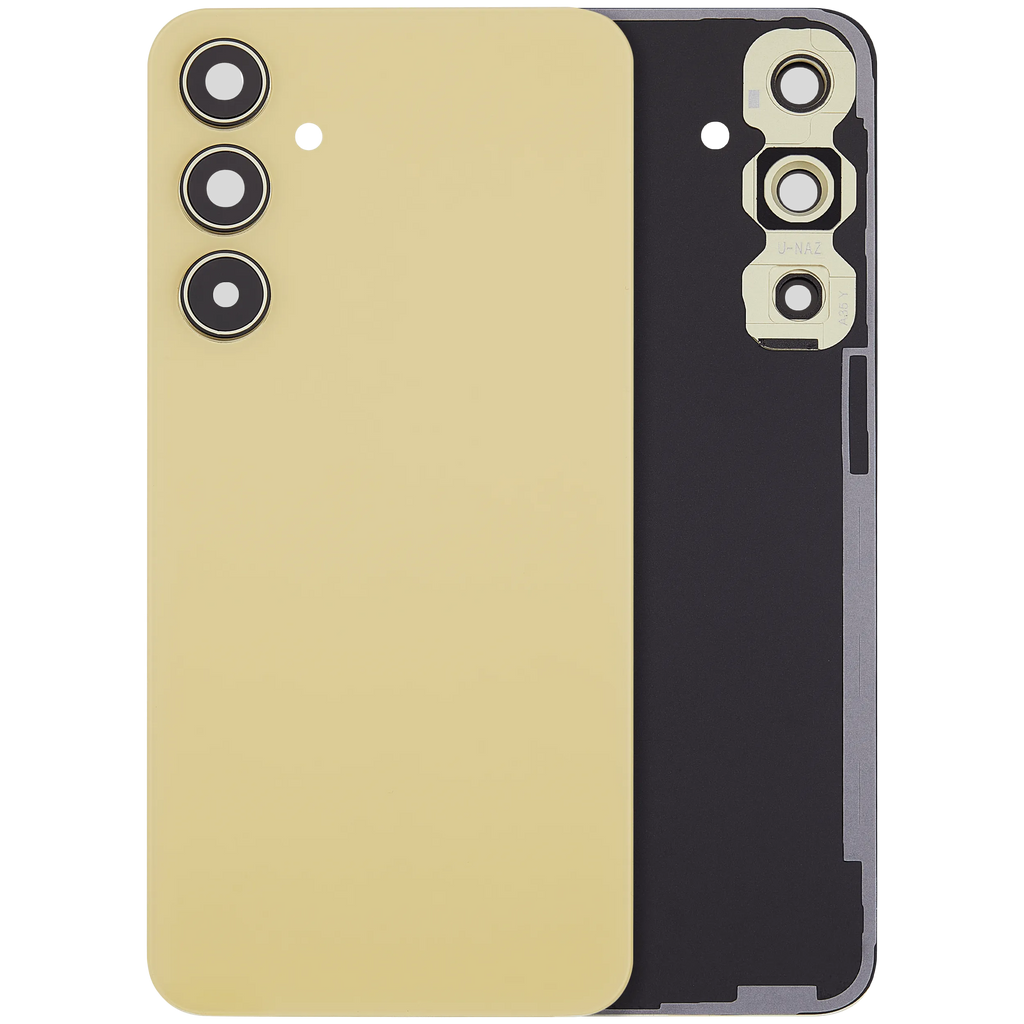 Backcover Glass mit Camera Lens für Samsung Galaxy A35 5G (A356 / 2024 (ohne Logo) (Aftermarket Plus) (Lemon)