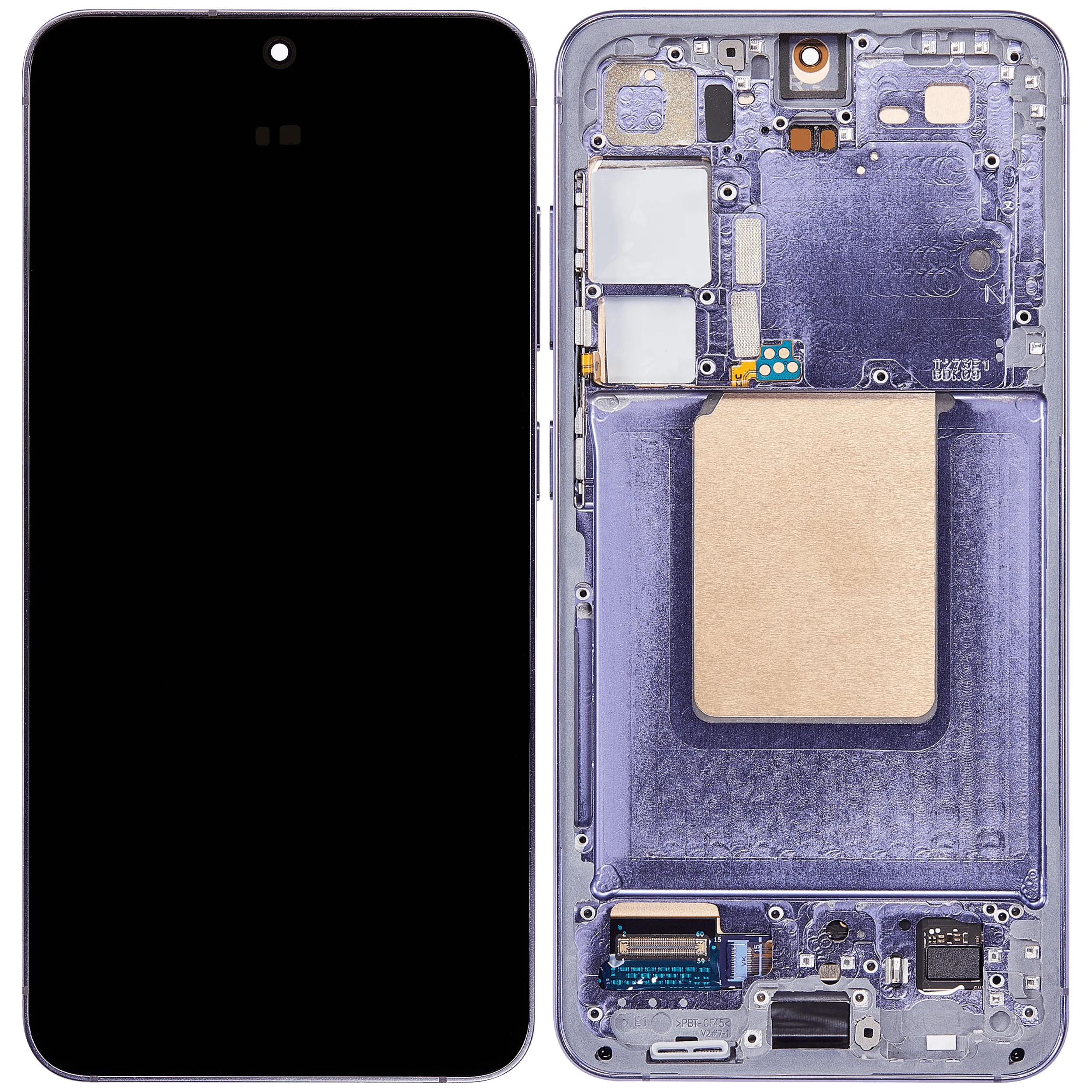 OLED-Display mit Rahmen für Samsung Galaxy S24 5G (US & Internationale Version) (Aftermarket Plus) (Cobalt Violet)