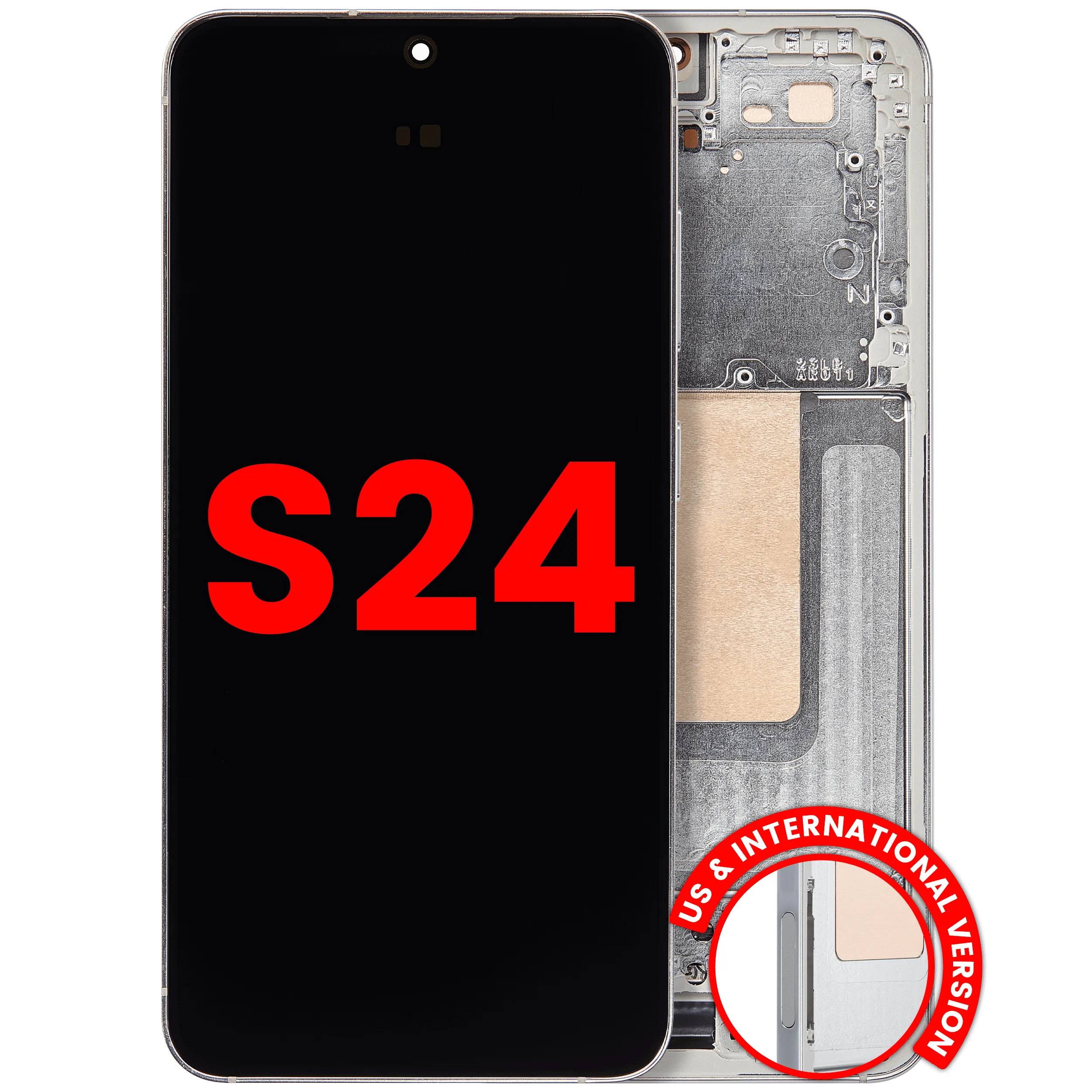 OLED-Display mit Rahmen für Samsung Galaxy S24 5G (US & Internationale Version) (Aftermarket Plus) (Jade Green)