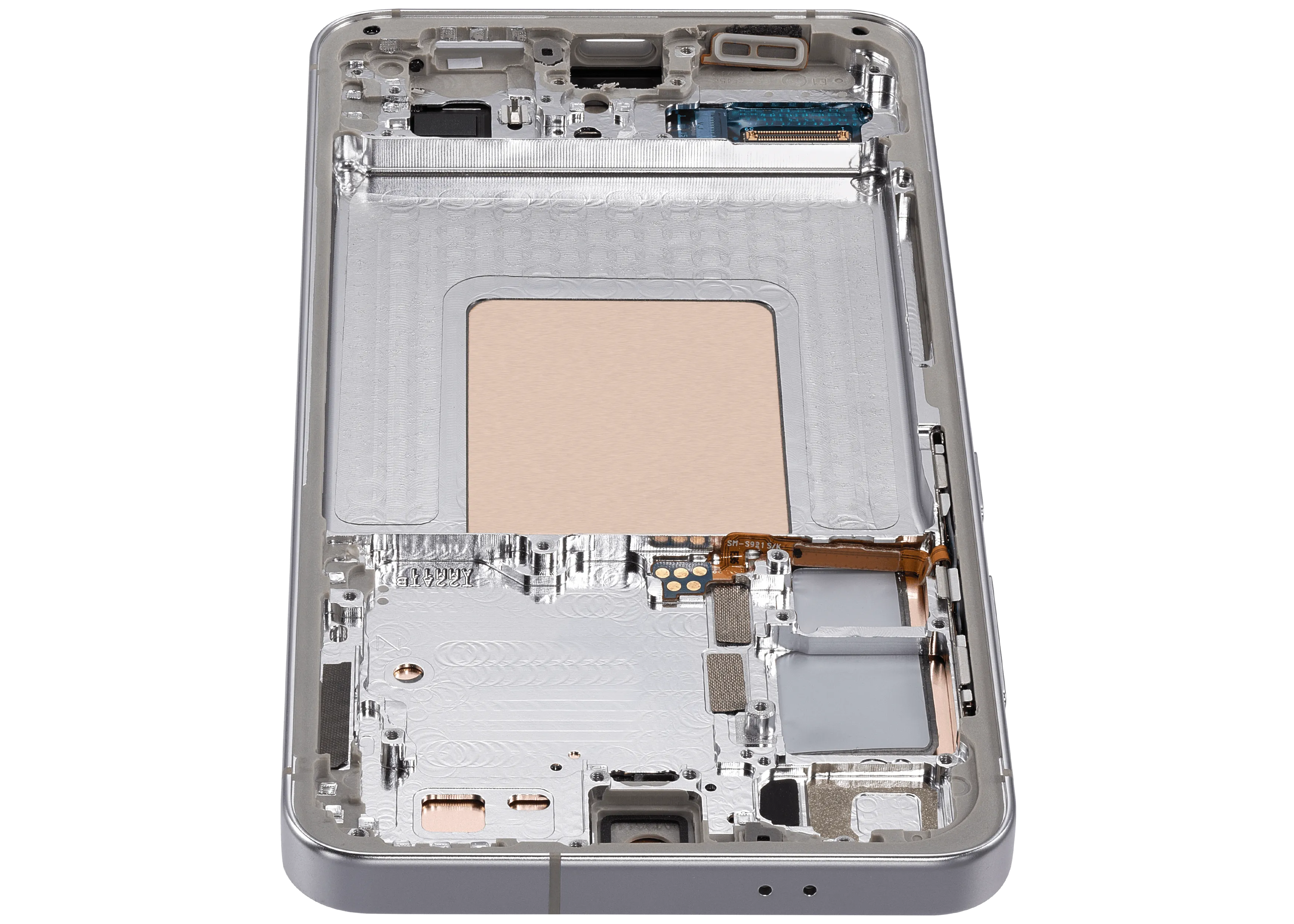 OLED-Display mit Rahmen für Samsung Galaxy S24 5G (US & Internationale Version) (Aftermarket Plus) (Marble Grey)