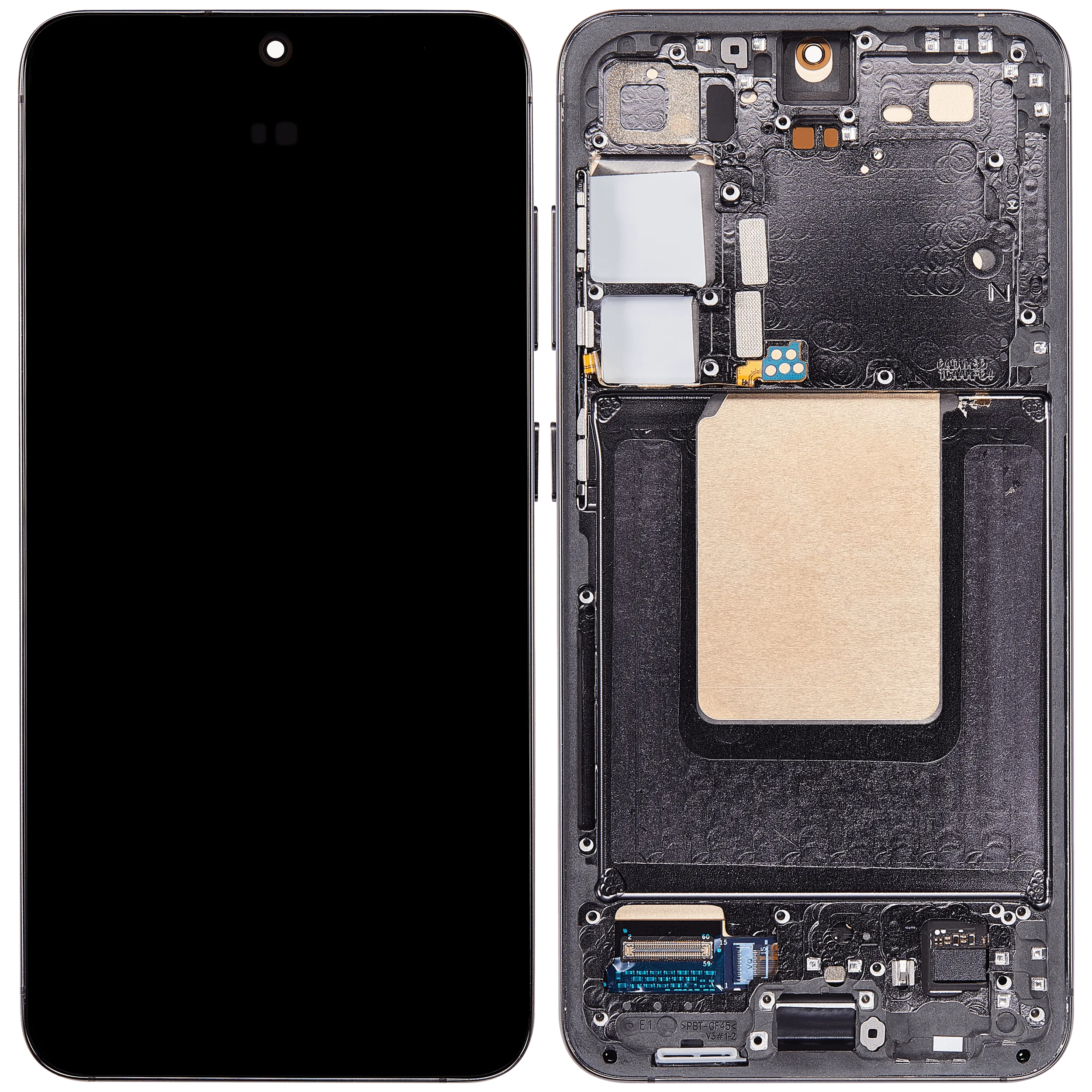 OLED-Display mit Rahmen für Samsung Galaxy S24 5G (US & Internationale Version) (Aftermarket Plus) (Onyx Black)