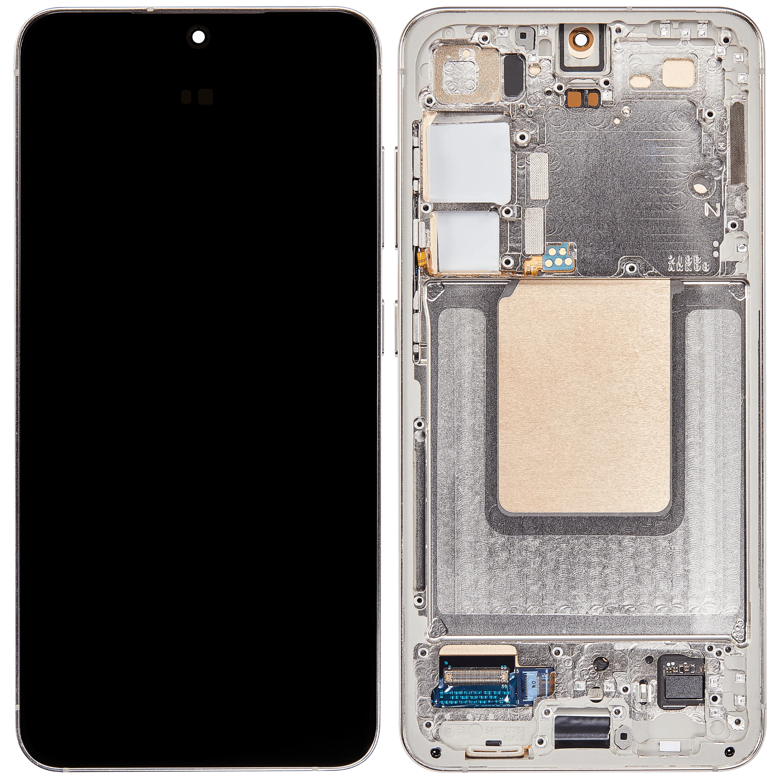 OLED-Display mit Rahmen für Samsung Galaxy S24 5G (US & Internationale Version) (Aftermarket Plus) (Amber Yellow)