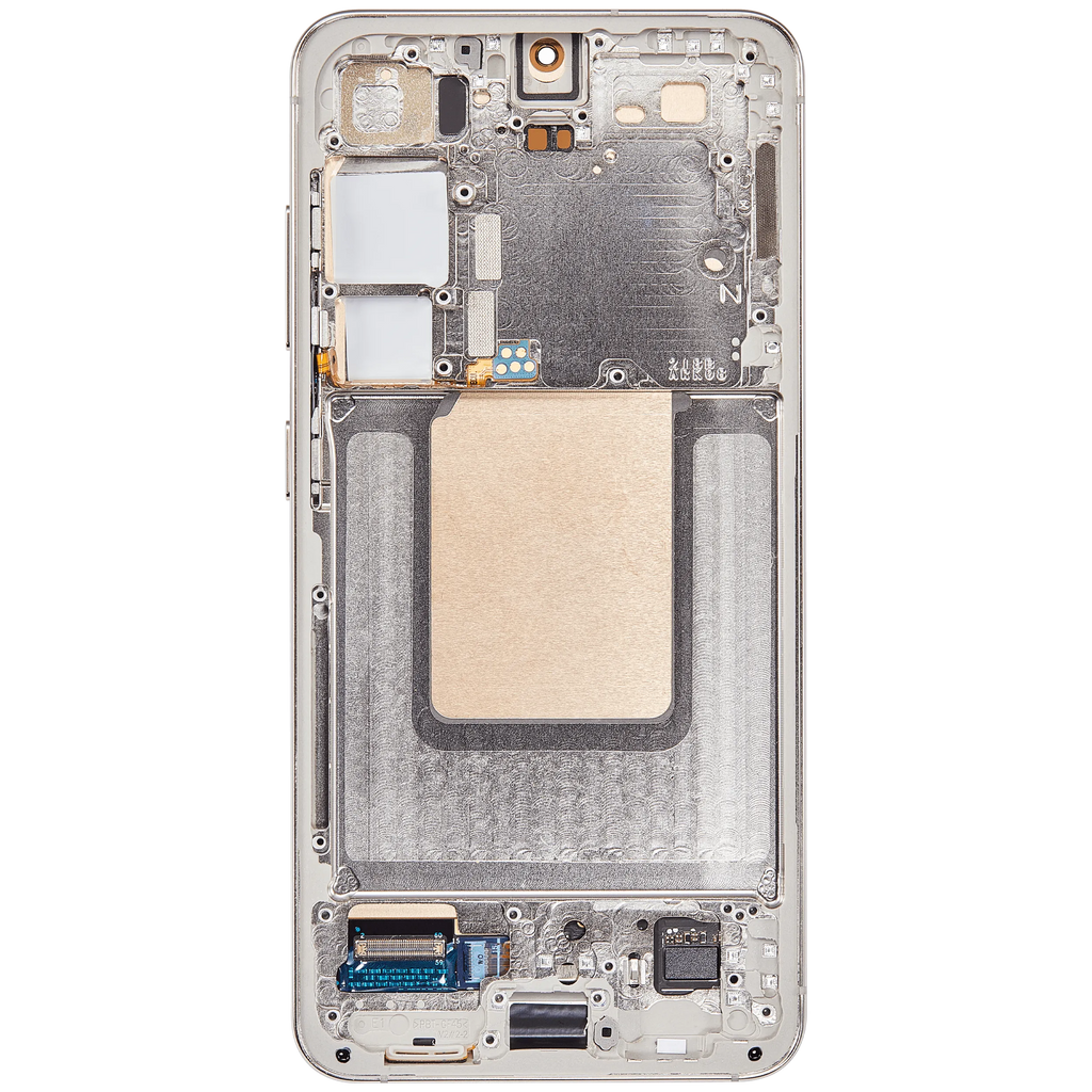 OLED-Display mit Rahmen für Samsung Galaxy S24 5G (US & Internationale Version) (Aftermarket Plus) (Amber Yellow)
