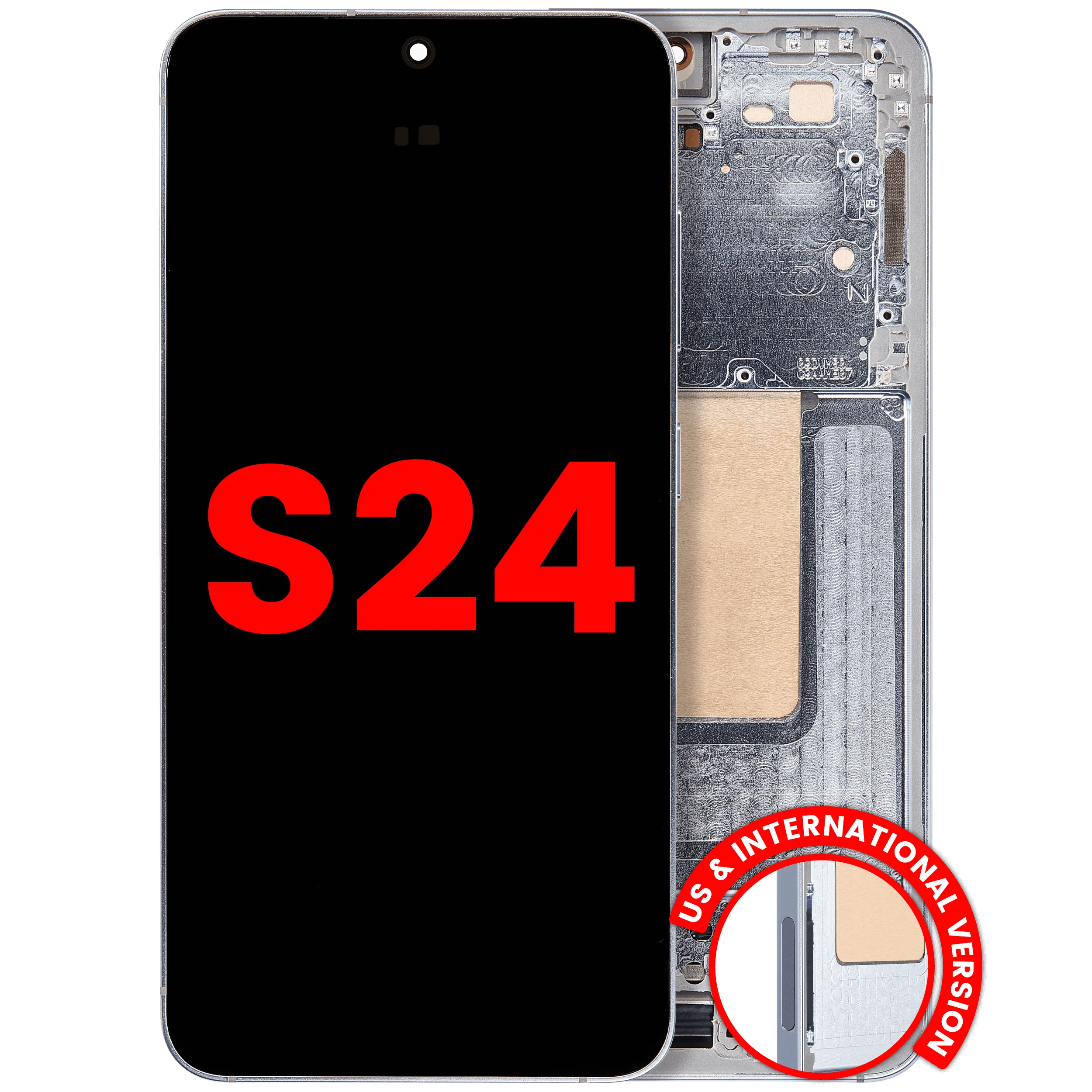 OLED-Display mit Rahmen für Samsung Galaxy S24 5G (US & Internationale Version) (Aftermarket Plus) (Sapphire Blue)