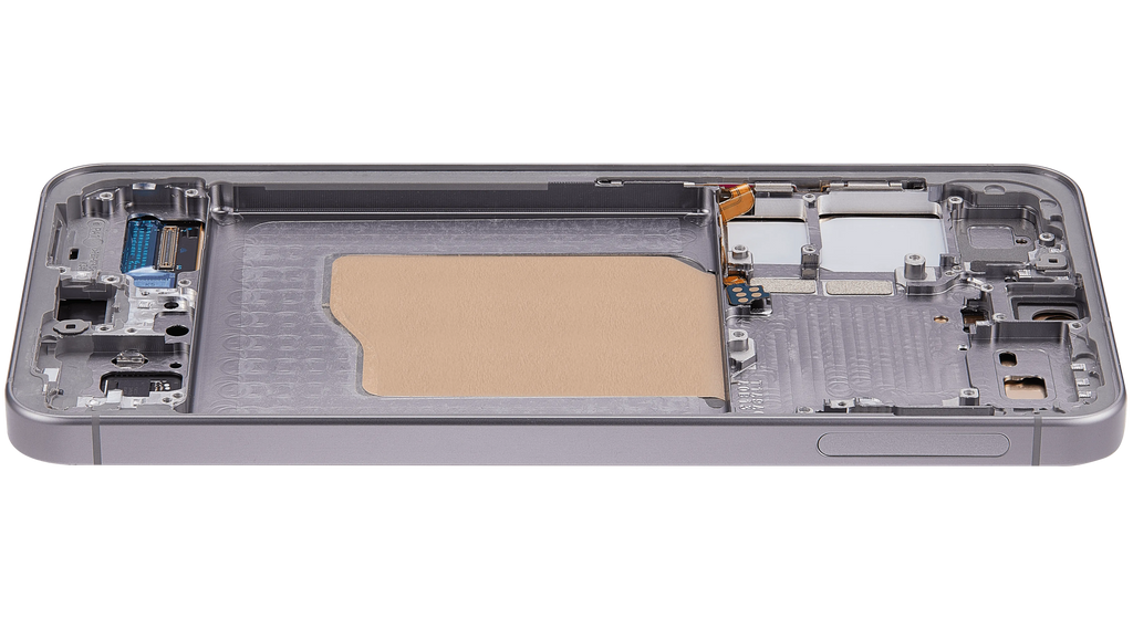 OLED-Display mit Rahmen für Samsung Galaxy S25 5G (US & International) (Aftermarket Plus) (Silver Shadow)