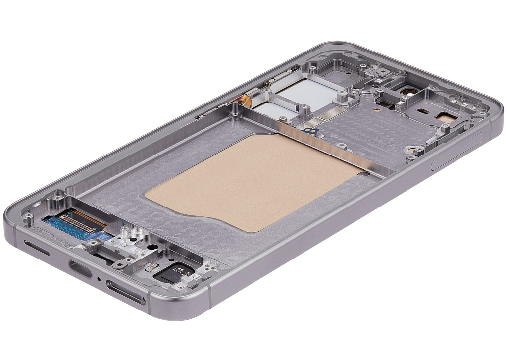 OLED-Display mit Rahmen für Samsung Galaxy S25 5G (US & International) (Aftermarket Plus) (Silver Shadow)