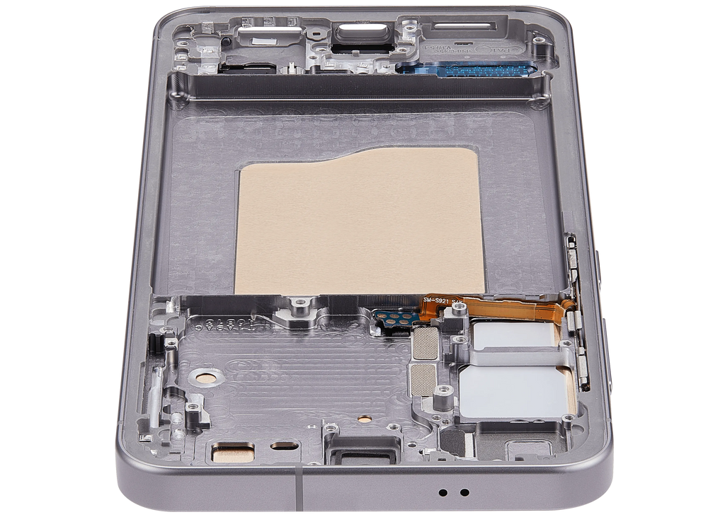 OLED-Display mit Rahmen für Samsung Galaxy S25 5G (US & International) (Aftermarket Plus) (Silver Shadow)