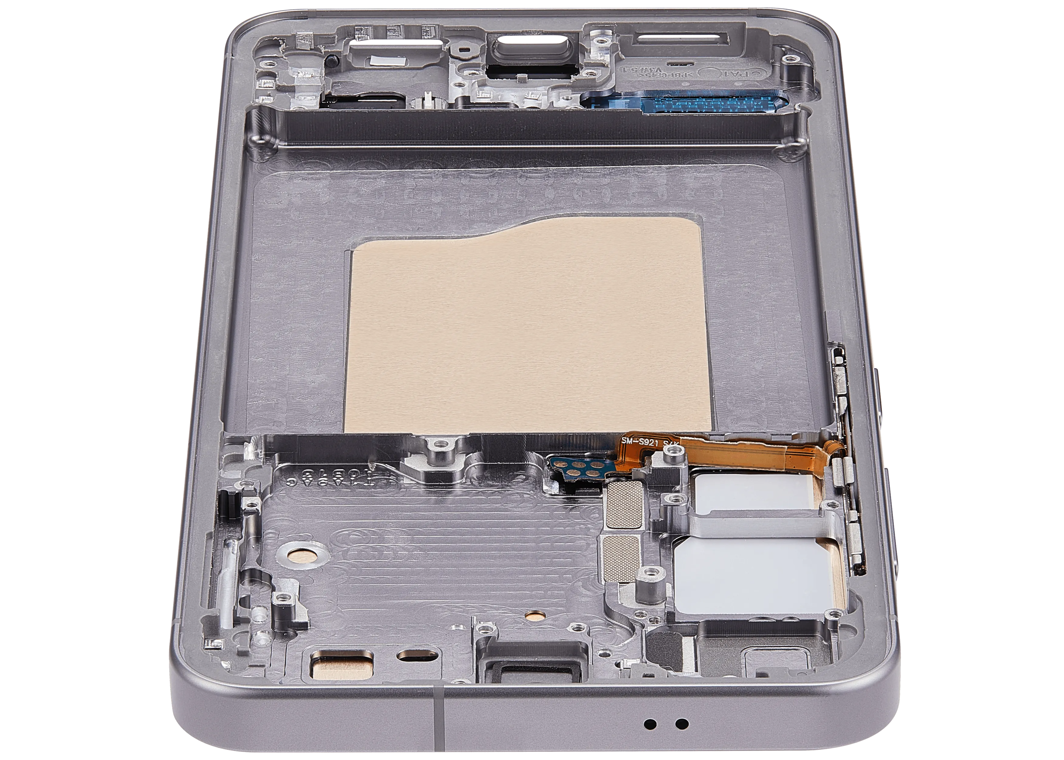 OLED-Display mit Rahmen für Samsung Galaxy S25 5G (US & International) (Aftermarket Plus) (Silver Shadow)