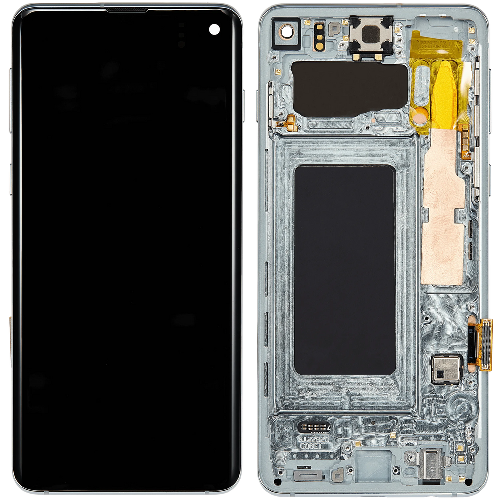 OLED-Display mit Rahmen für Samsung Galaxy S10 (Aftermarket Plus) (Prism Green)