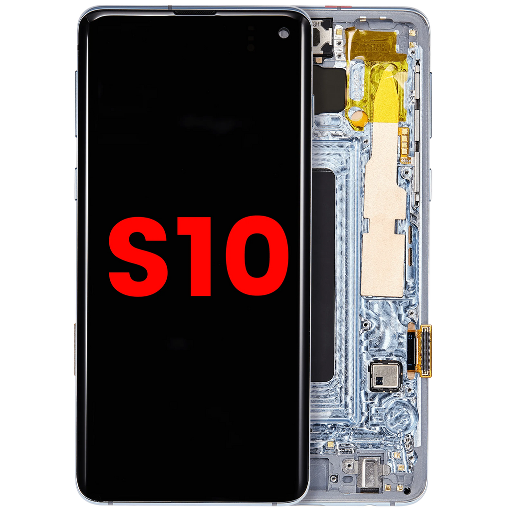 OLED-Display mit Rahmen für Samsung Galaxy S10 (Aftermarket Plus) (Prism Blue)