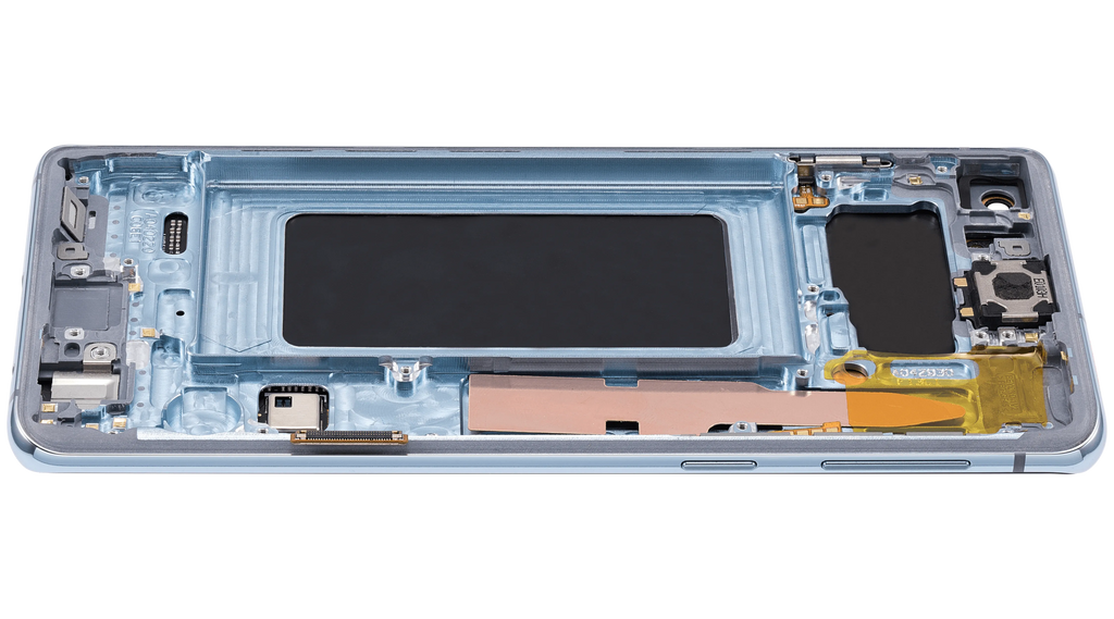 OLED-Display mit Rahmen für Samsung Galaxy S10 (Aftermarket Plus) (Prism Blue)
