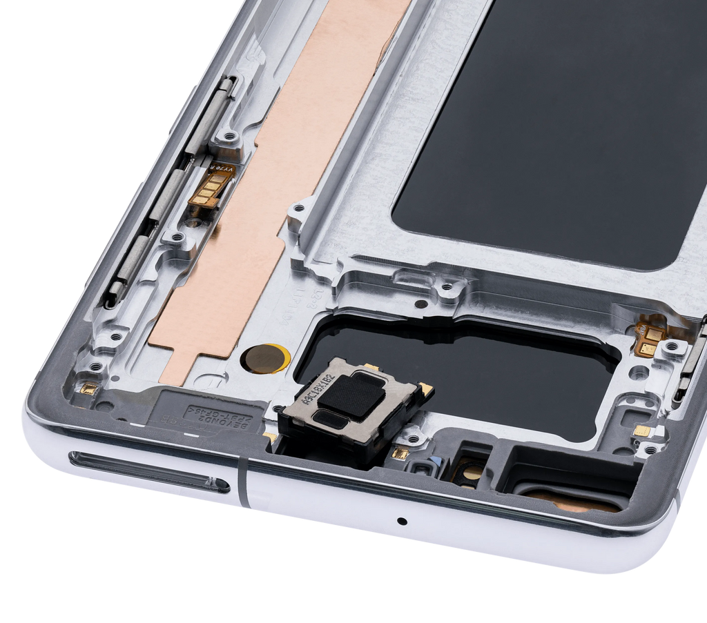 OLED-Display mit Rahmen für Samsung Galaxy S10 Plus (Aftermarket Plus) (Prism White)