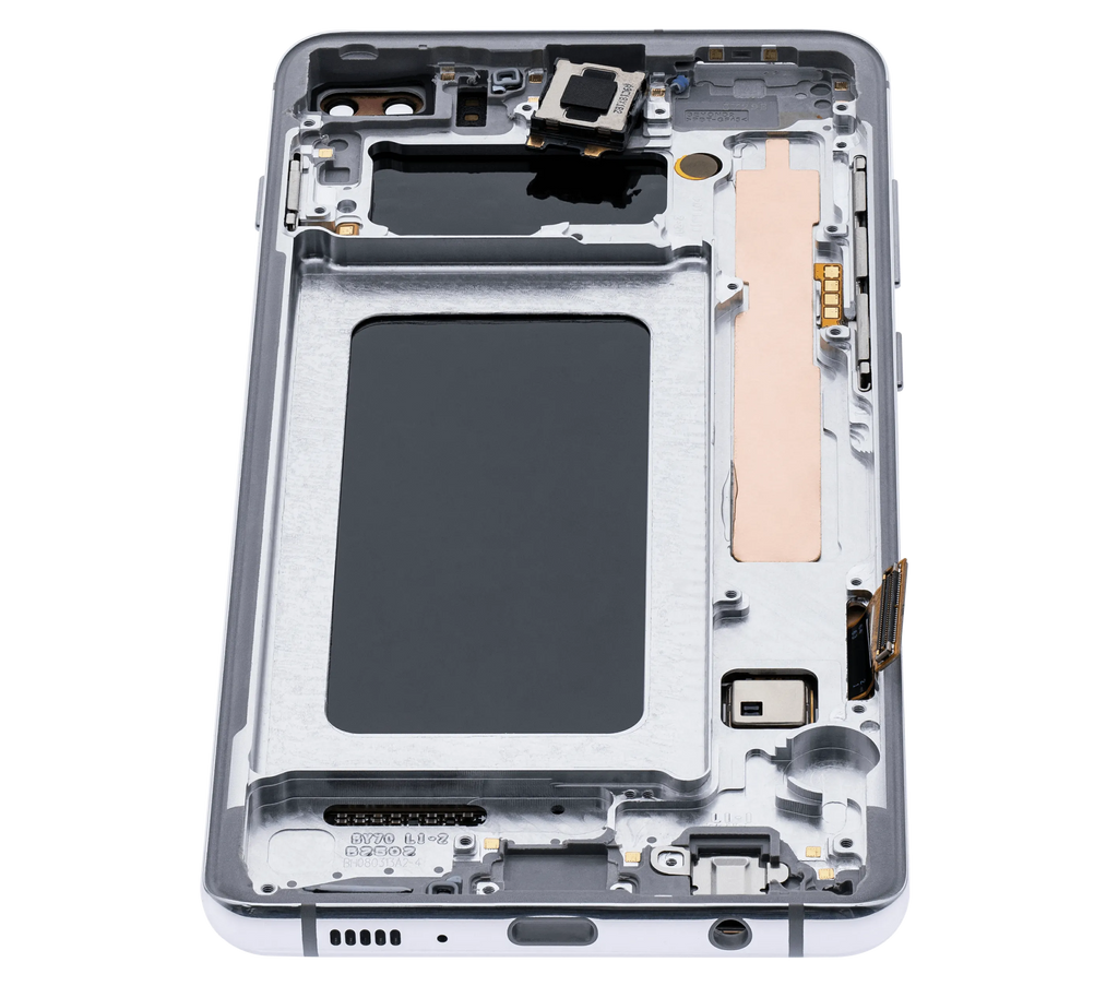 OLED-Display mit Rahmen für Samsung Galaxy S10 Plus (Aftermarket Plus) (Prism White)