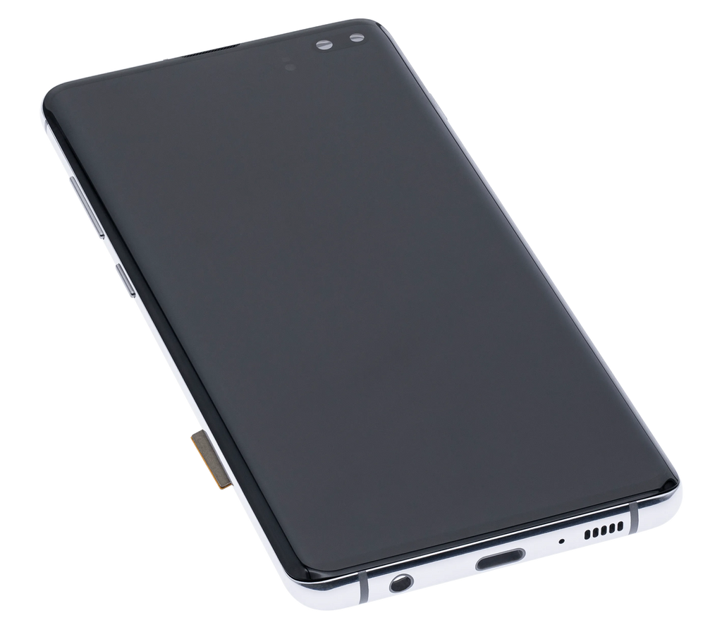 OLED-Display mit Rahmen für Samsung Galaxy S10 Plus (Aftermarket Plus) (Prism White)