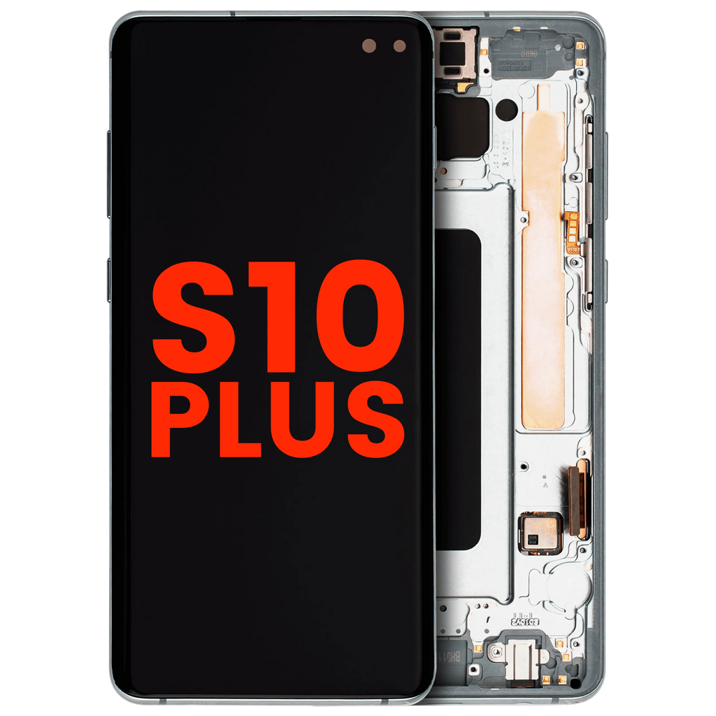 OLED-Display mit Rahmen für Samsung Galaxy S10 Plus (Aftermarket Plus) (Prism Green)