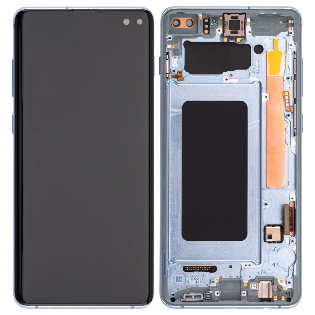 OLED-Display mit Rahmen für Samsung Galaxy S10 Plus (Aftermarket Plus) (Prism Blue)