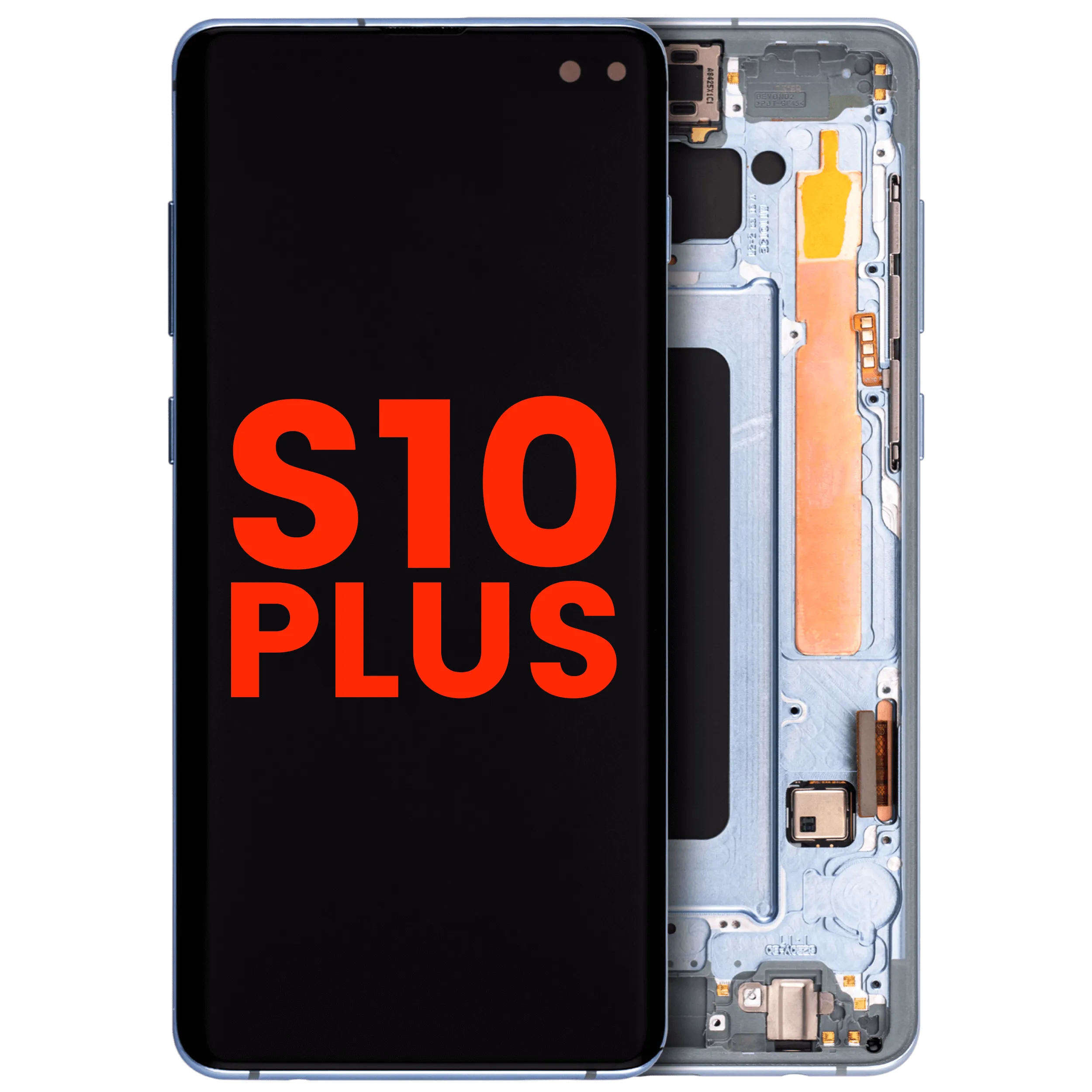 OLED-Display mit Rahmen für Samsung Galaxy S10 Plus (Aftermarket Plus) (Prism Blue)