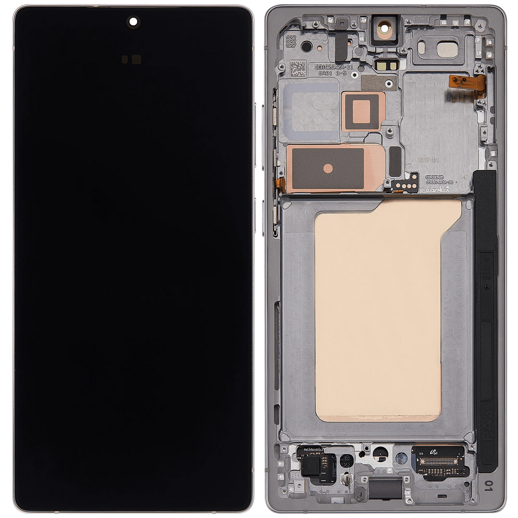 OLED-Display mit Rahmen für Samsung Galaxy S25 Ultra 5G (US & International) (Aftermarket Pro) (120Hz) (Titanium Weiß Silber)