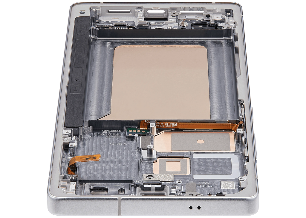 OLED-Display mit Rahmen für Samsung Galaxy S25 Ultra 5G (US & International) (Aftermarket Pro) (120Hz) (Titanium Weiß Silber)