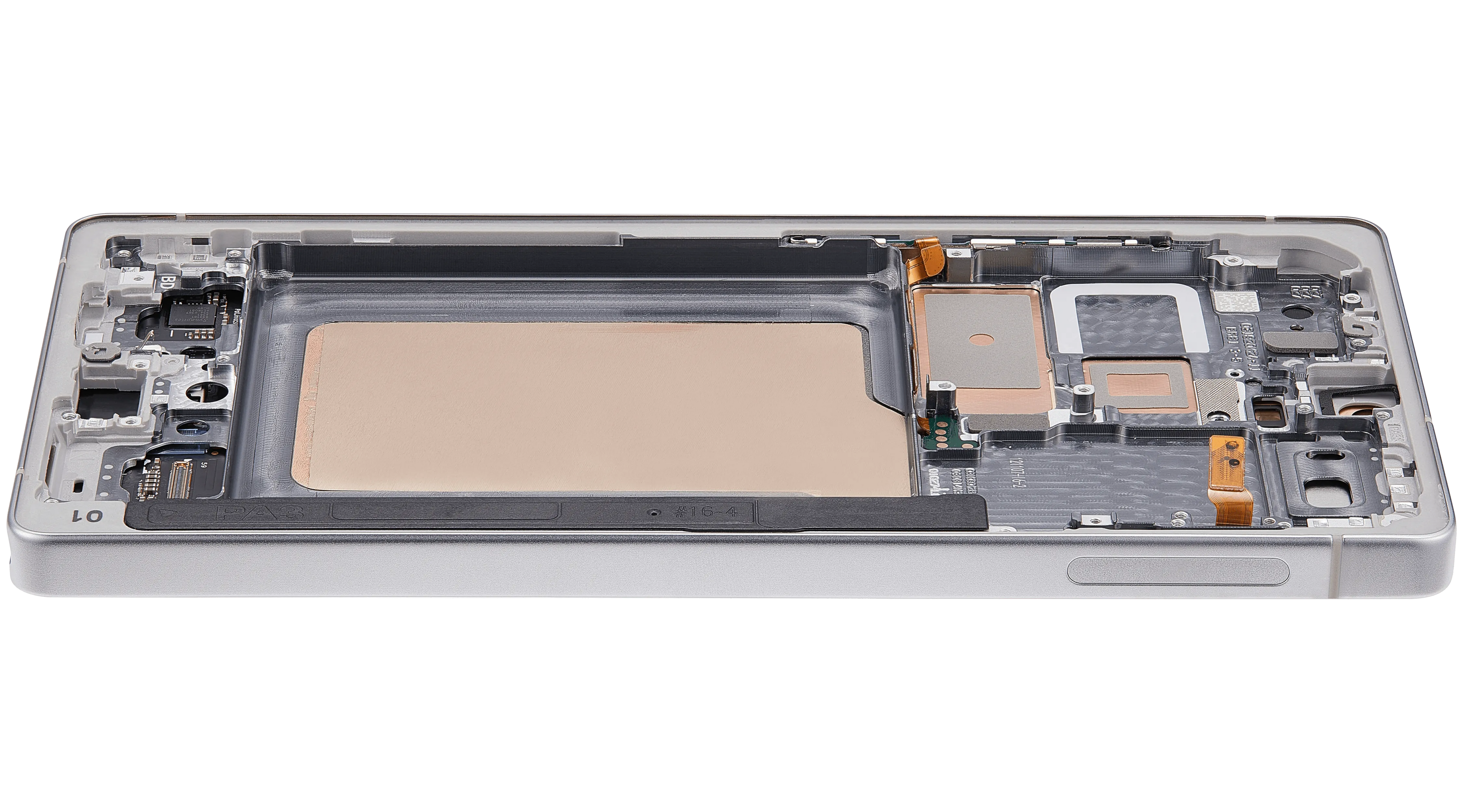 OLED-Display mit Rahmen für Samsung Galaxy S25 Ultra 5G (US & International) (Aftermarket Pro) (120Hz) (Titanium Weiß Silber)