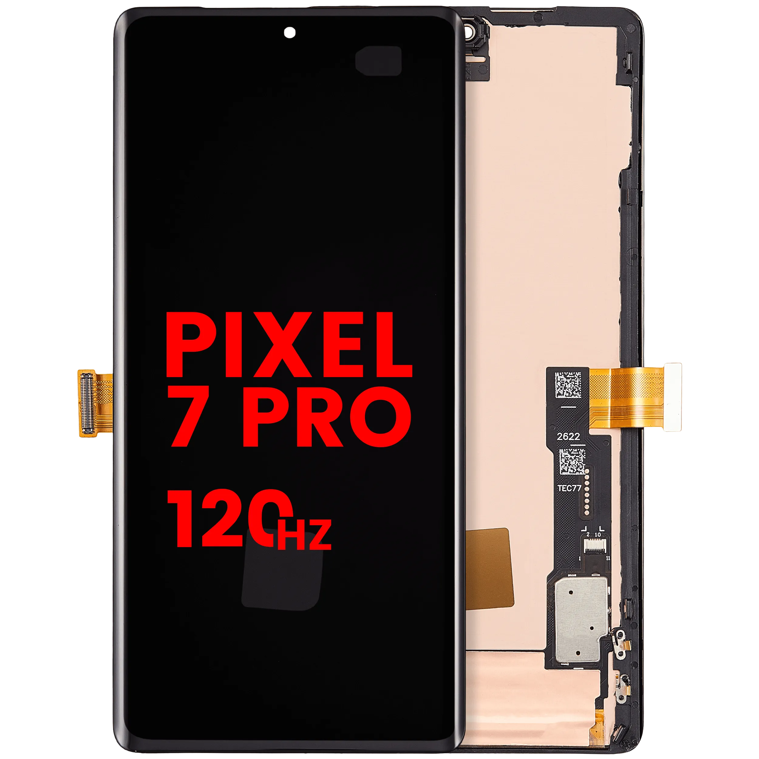OLED-Display mit Rahmen (Without Fingerprint Sensor) für Google Pixel 7 Pro (Aftermarket Plus / 120HZ) (Alle Farben)