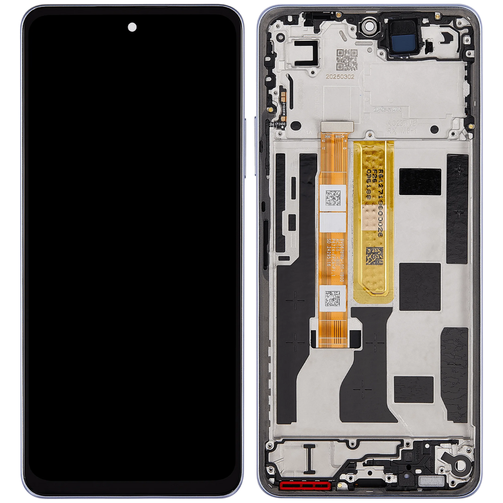 LCD-Display mit Rahmen Compatible für OPPO A5 Pro 5G (Refurbished) (Feather Blue)
