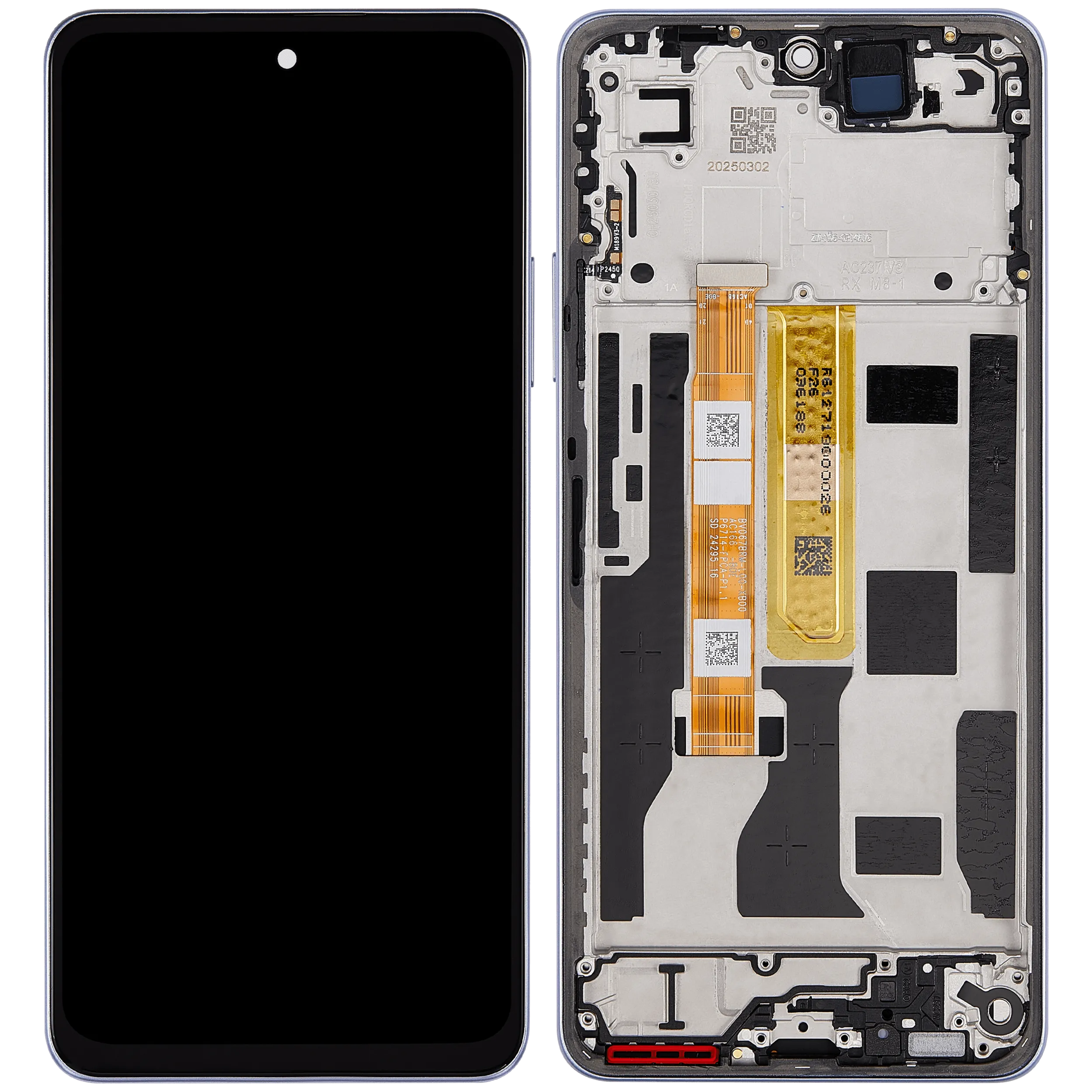 LCD-Display mit Rahmen Compatible für OPPO A5 Pro 5G (Refurbished) (Feather Blue)