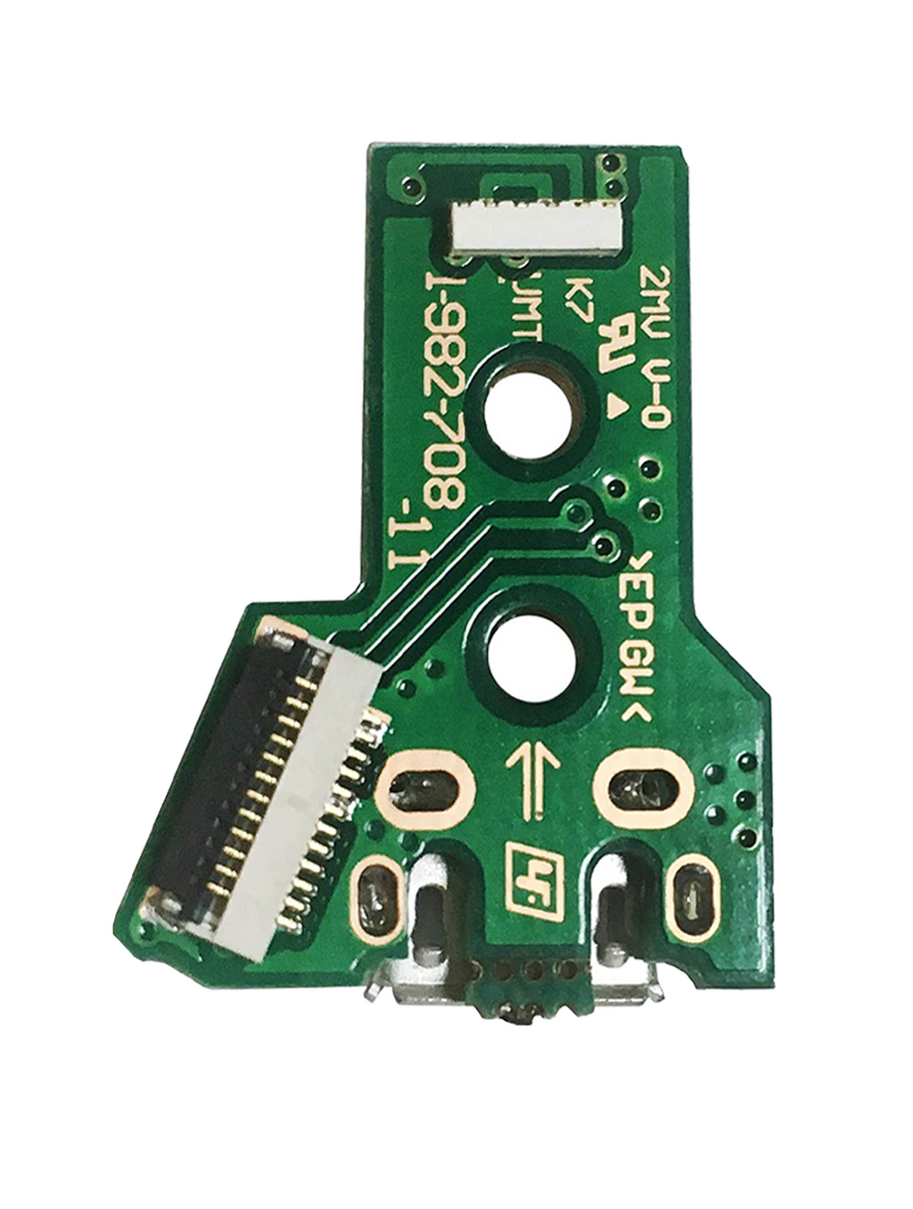 Micro USB Charging Port Board with 12-Pin Flex Cable for PlayStation 4 Controller (Version 1: JDS-050 / JDS-055)