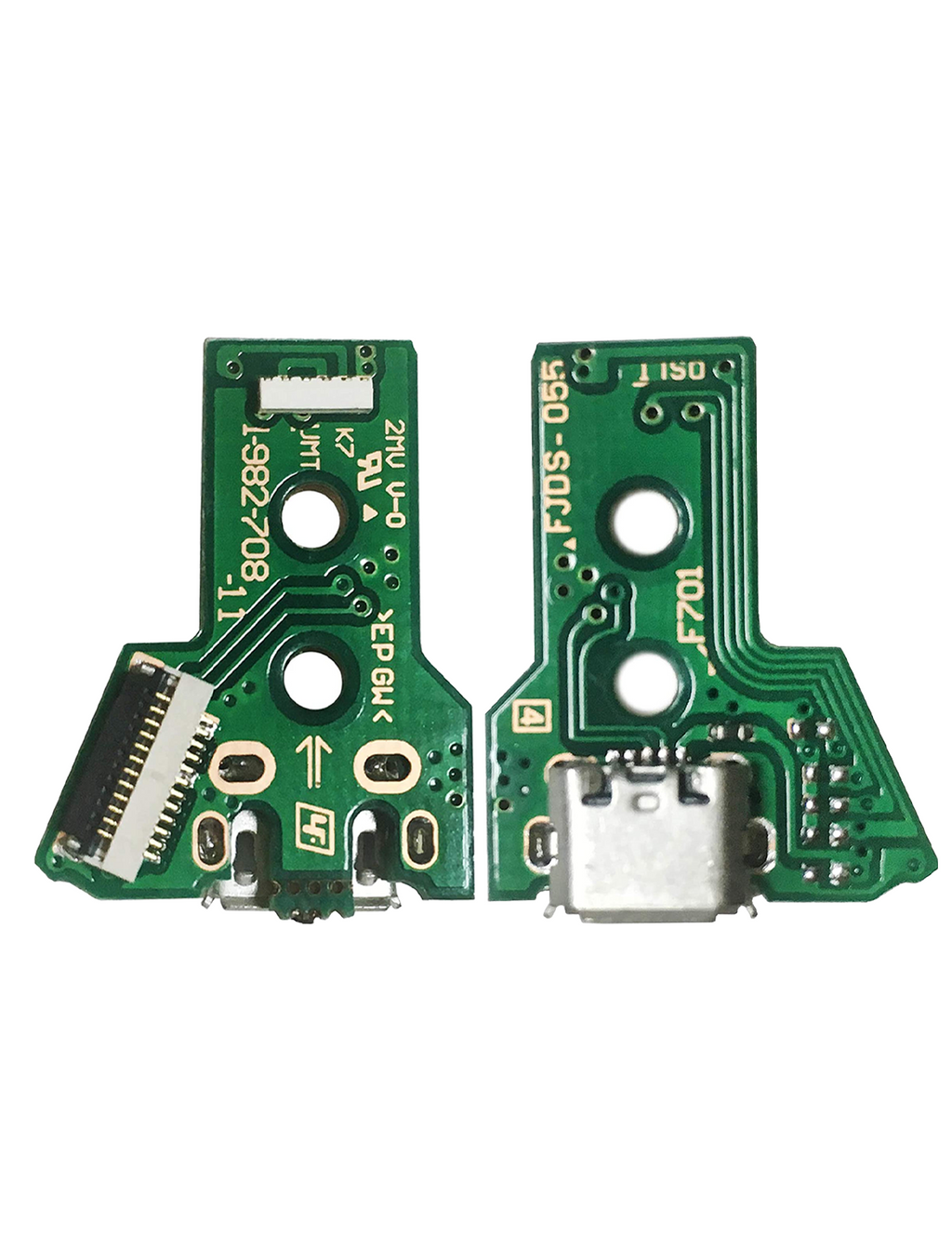 Micro USB Charging Port Board with 12-Pin Flex Cable for PlayStation 4 Controller (Version 1: JDS-050 / JDS-055)