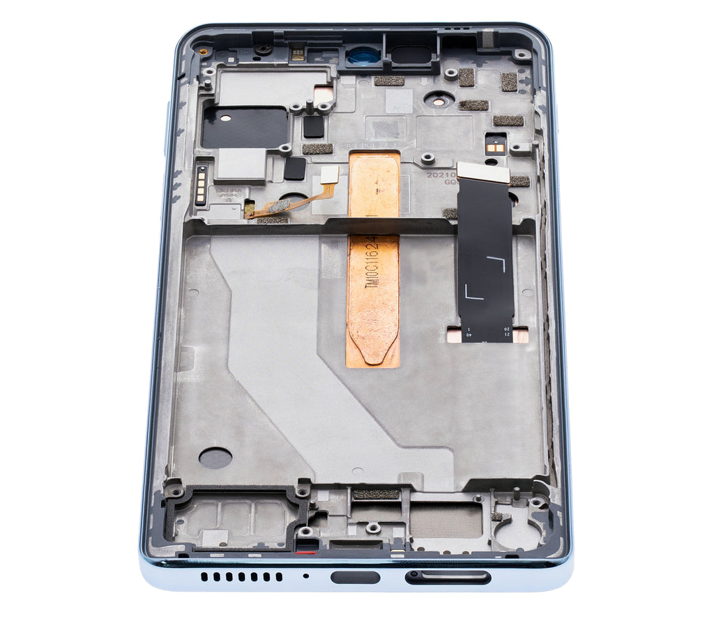 LCD-Display mit Rahmen für Motorola Edge 20 Pro (XT2153-1 / 2021) (Refurbished) (Iridescent Cloud)