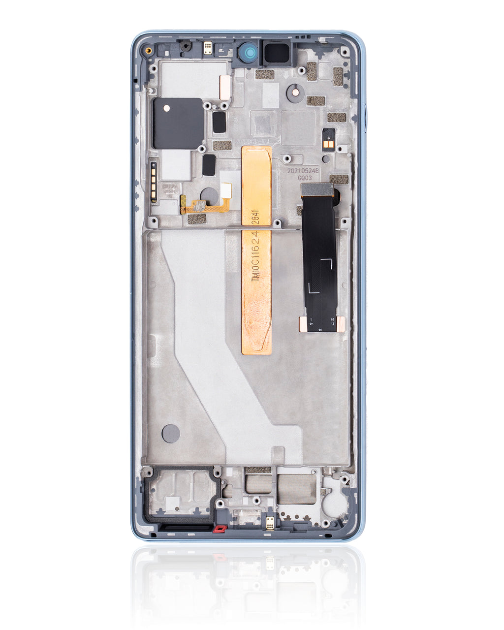 LCD-Display mit Rahmen für Motorola Edge 20 Pro (XT2153-1 / 2021) (Refurbished) (Iridescent Cloud)