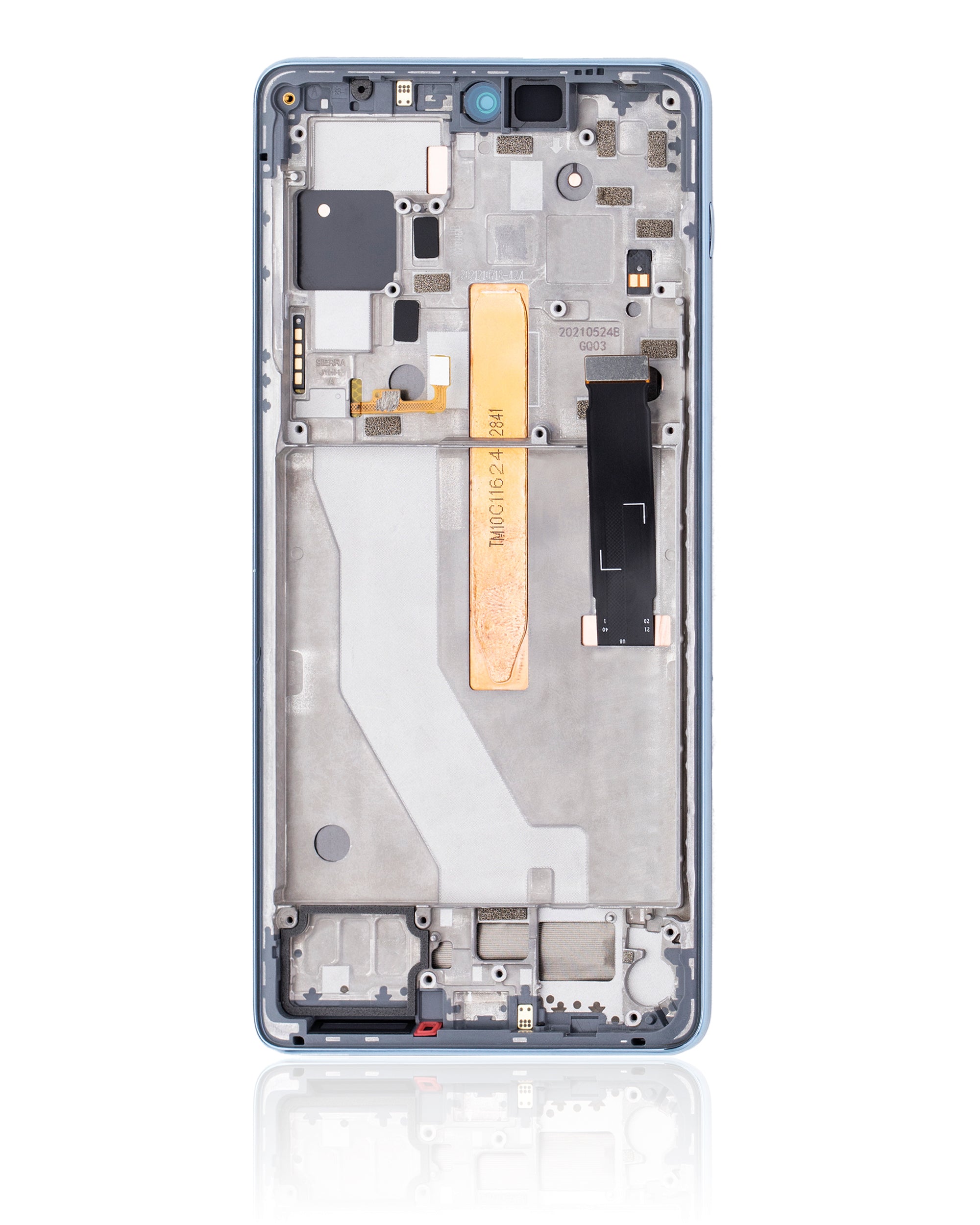 LCD-Display mit Rahmen für Motorola Edge 20 Pro (XT2153-1 / 2021) (Refurbished) (Iridescent Cloud)
