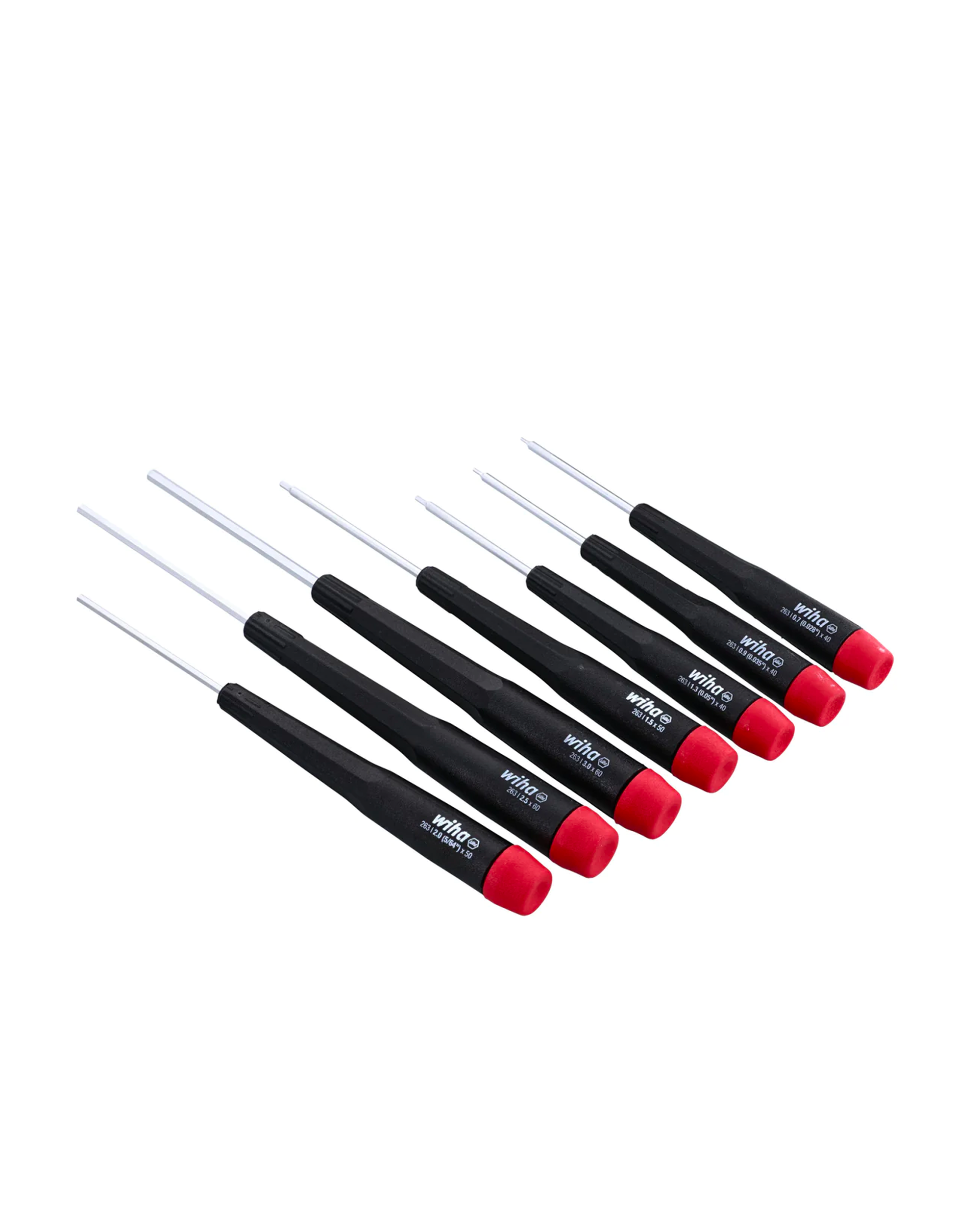 Wiha 7-piece Precision Hex Screwdriver Set, Metric (26390)