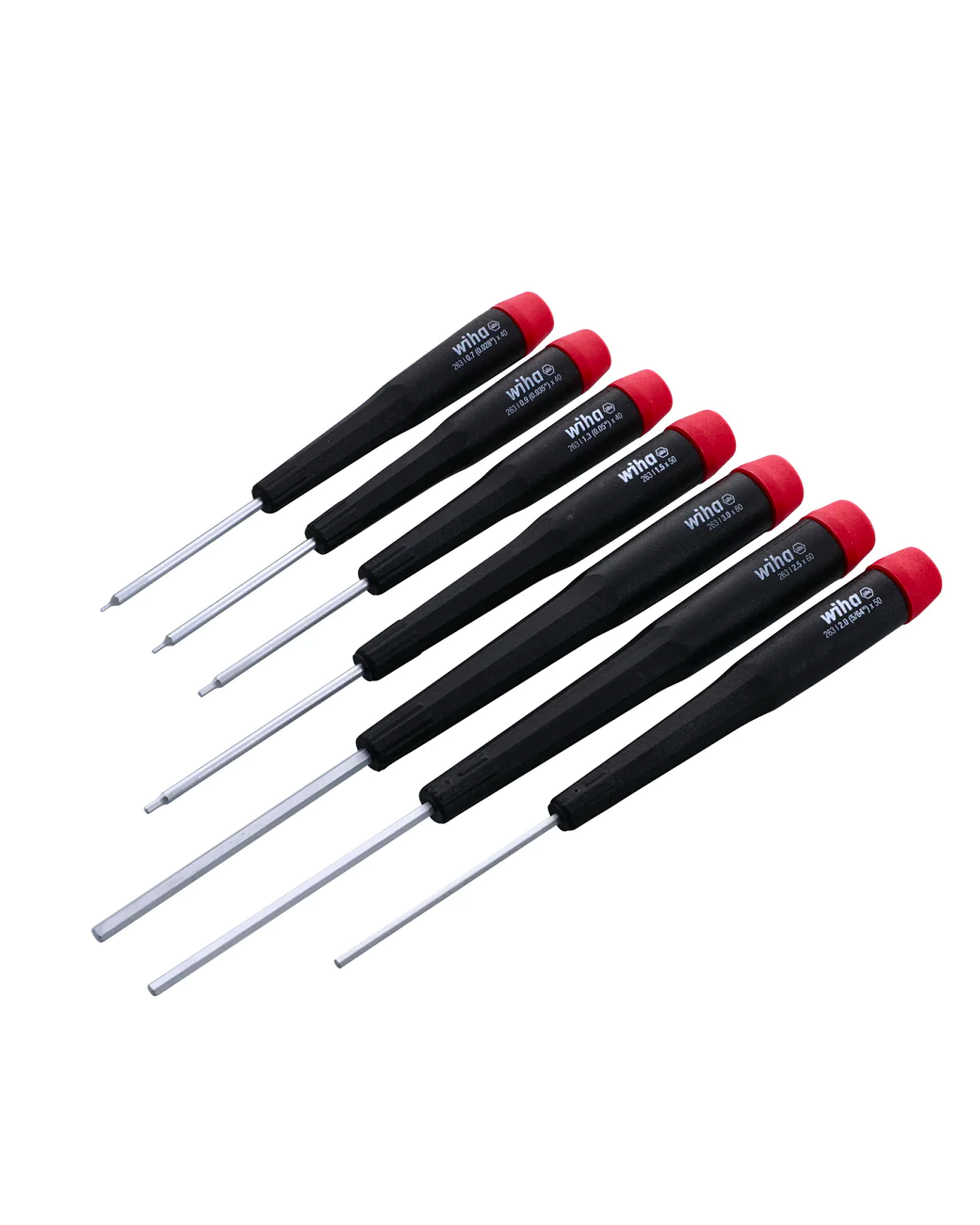 Wiha 7-piece Precision Hex Screwdriver Set, Metric (26390)