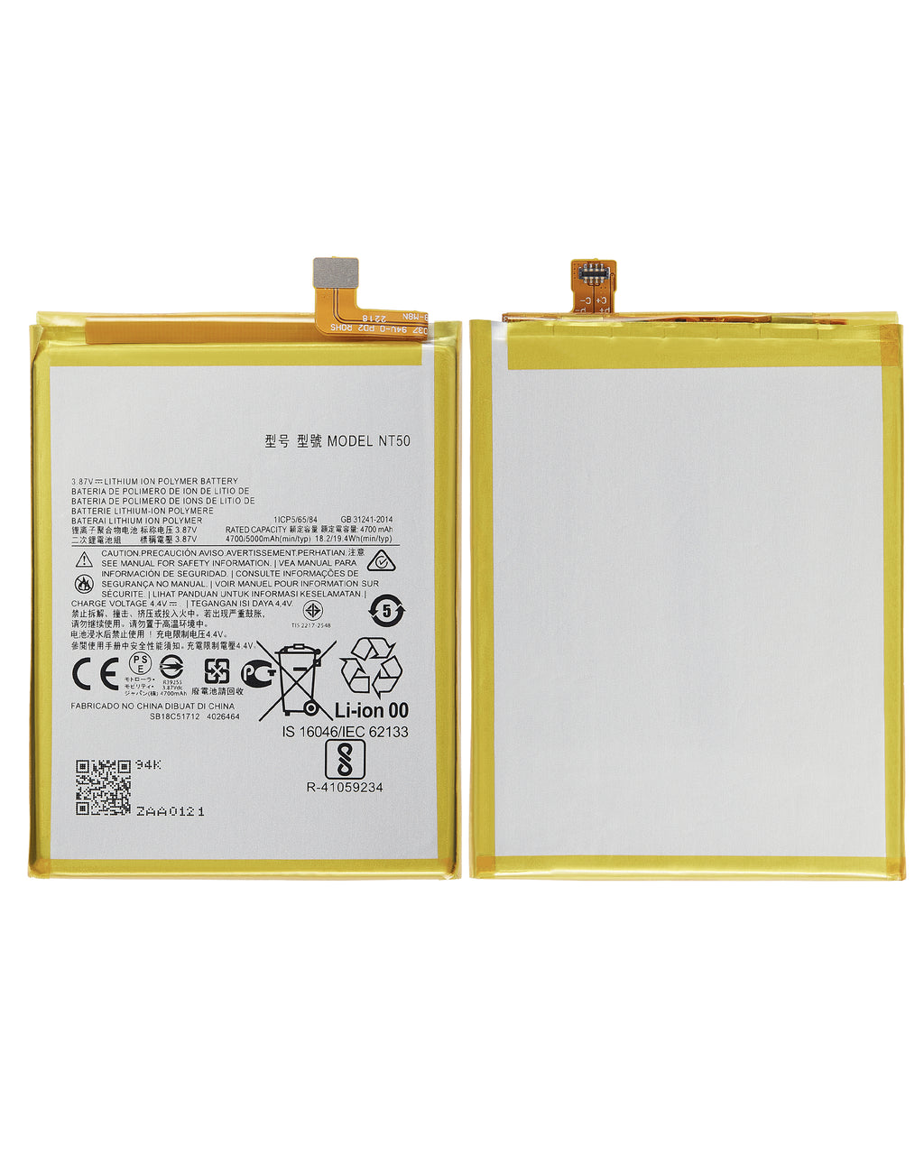 Replacement battery NT50 for Motorola Moto Edge 20 Lite (XT2139-1) and Edge 20 Fusion (XT2139-2)