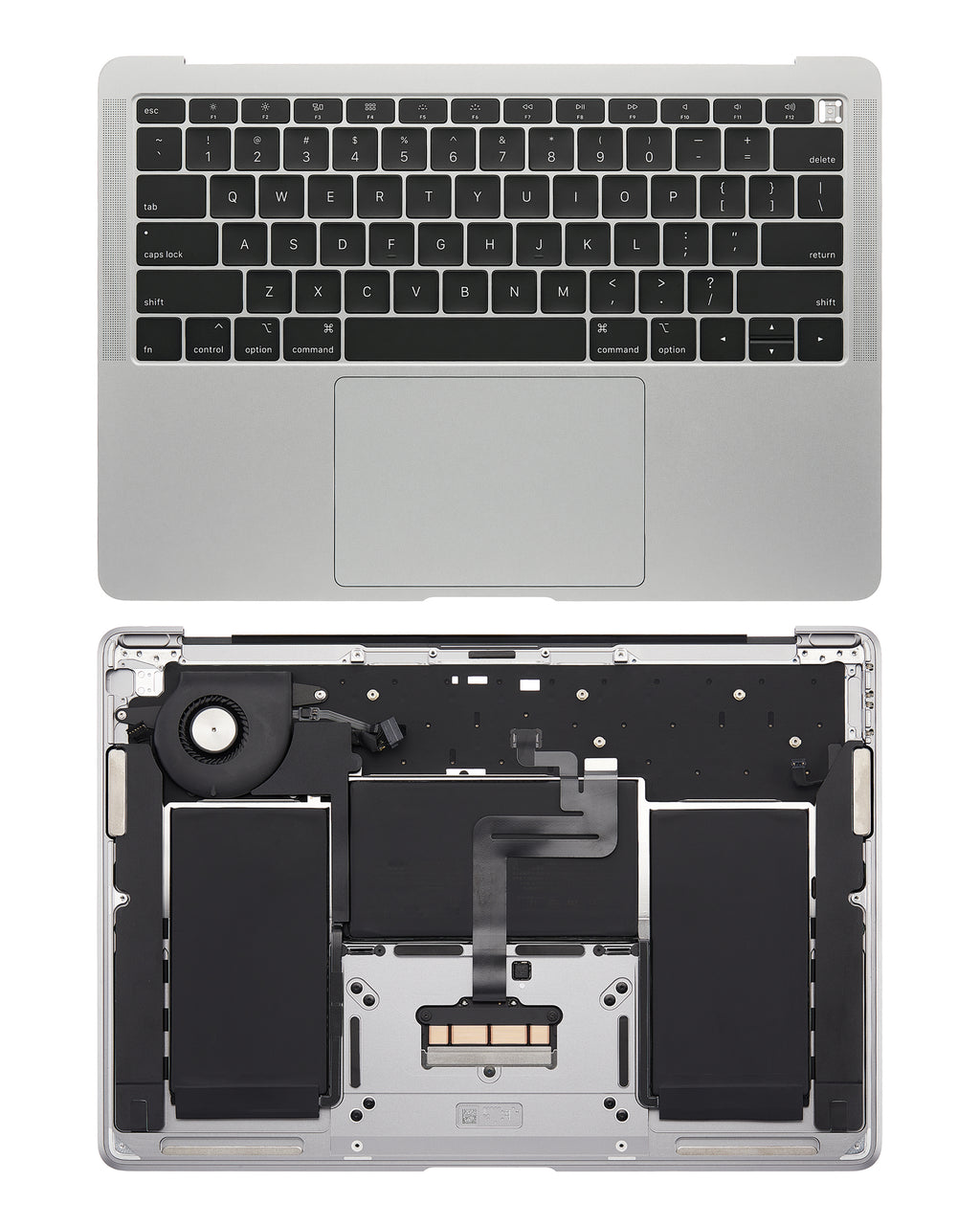 Top Case with Keyboard and Battery for MacBook Air 13" A1932 (2018/2019) (US Keyboard) (Used OEM Pull, Quality B) Space Gray