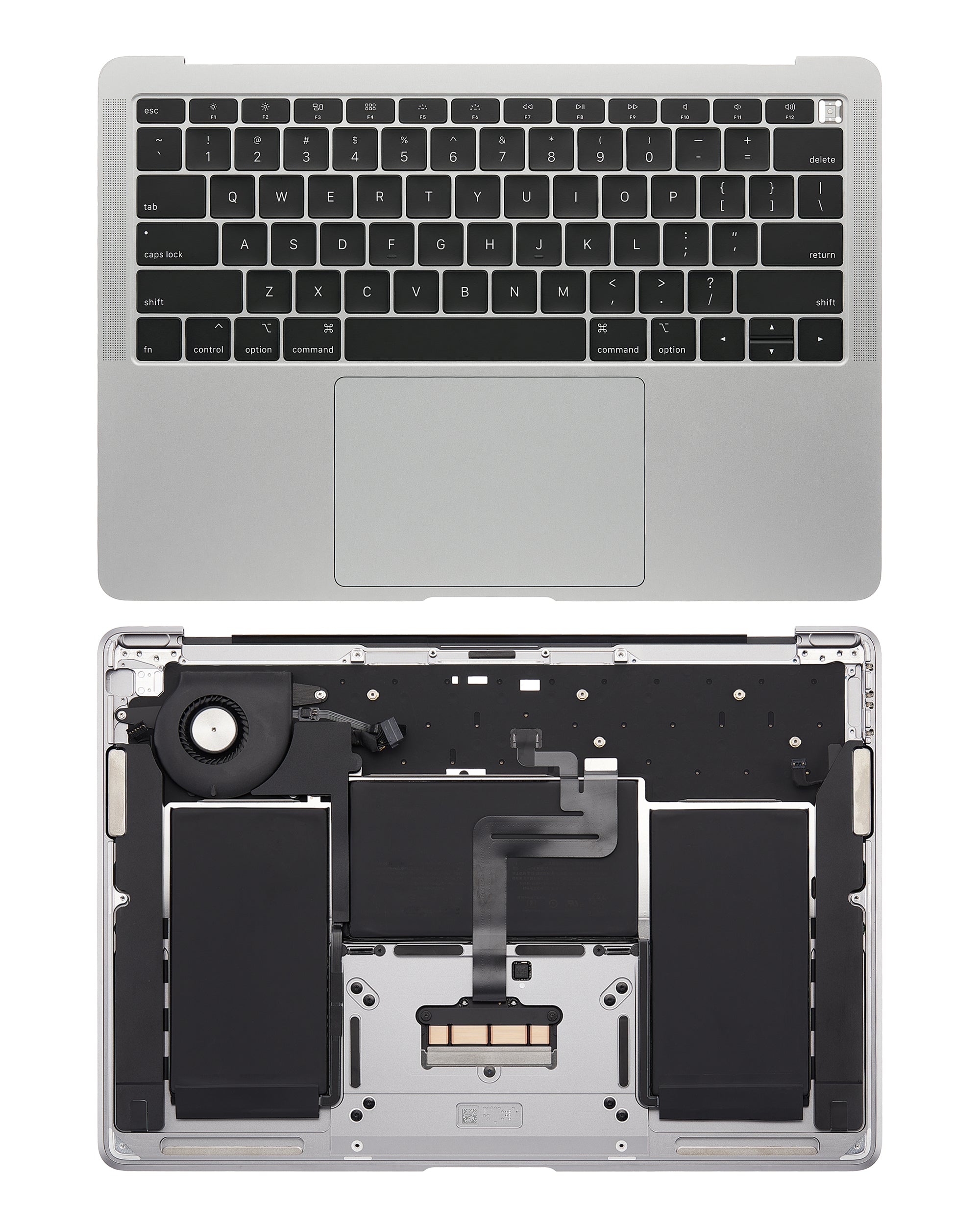 Top Case with Keyboard and Battery for MacBook Air 13" A1932 (2018/2019) (US Keyboard) (Used OEM Pull, Quality B) Space Gray