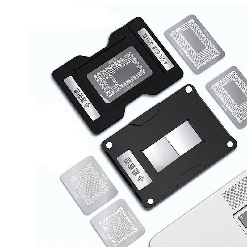 10-in-1 CPU BGA Reballing Stencil Platform Kit for MacBooks (SR40B / SR2EN / SR23G / SSR2C4 / G31428 / SRGM9 / SR32S)