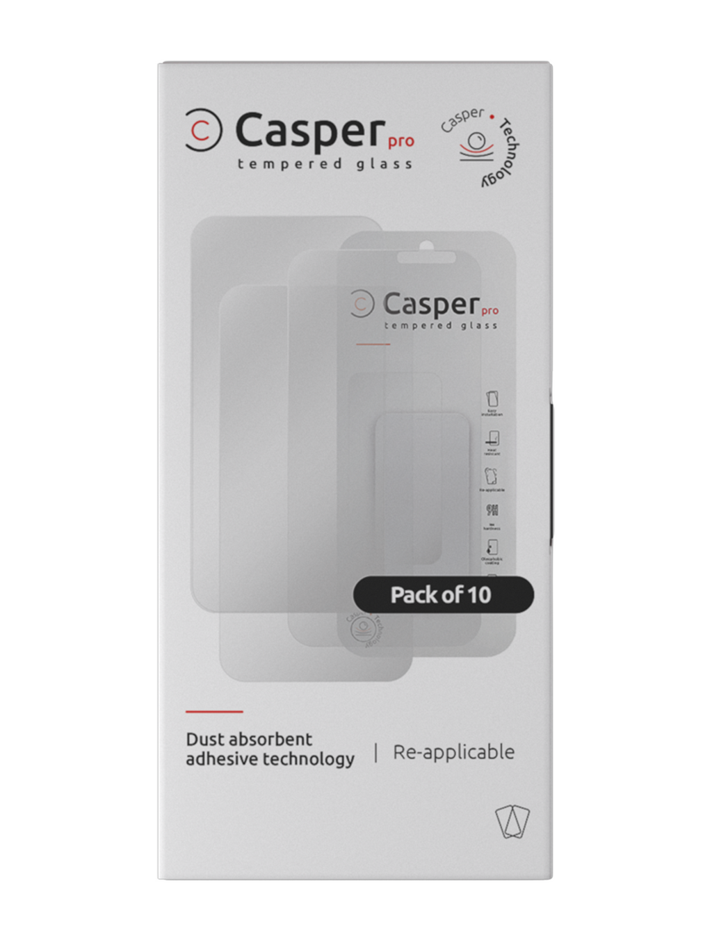 Casper Pro Gehärtetes Glas für iPhone 12 Pro Max (10er Pack) (Matt)