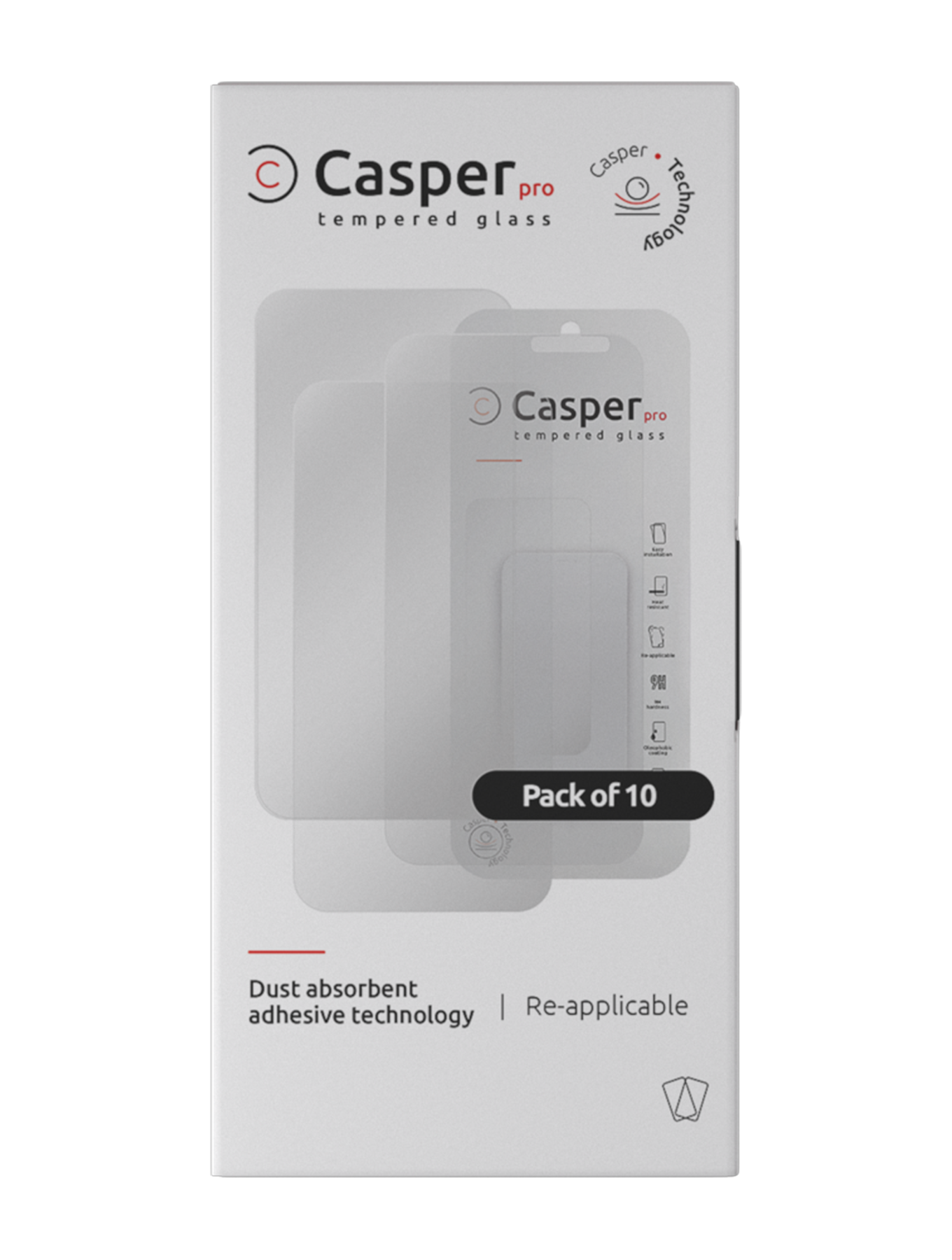 Casper Pro Gehärtetes Glas für iPhone 12 Pro Max (10er Pack) (Matt)