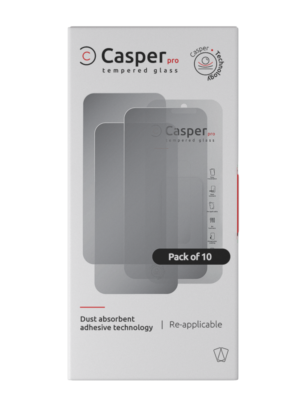 Casper Pro gehärtetes Glas für iPhone XS Max / 11 Pro Max (10er-Pack) (Privacy)