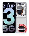 Inner OLED-Display mit Rahmen für Samsung Galaxy Z Flip 3 5G (US & International) (Service Pack) (Weiß)
