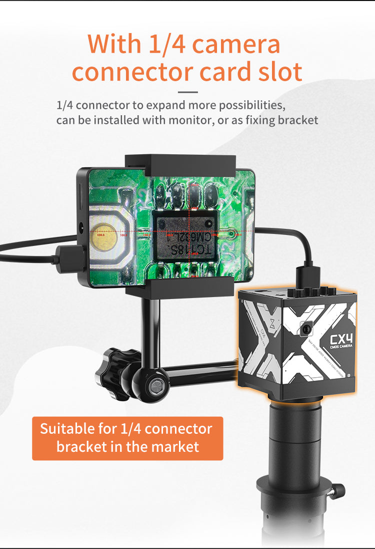 CX4 CMOS Industrial Microscope Camera with C-Mount, 110V-220V US Plug, Qianli