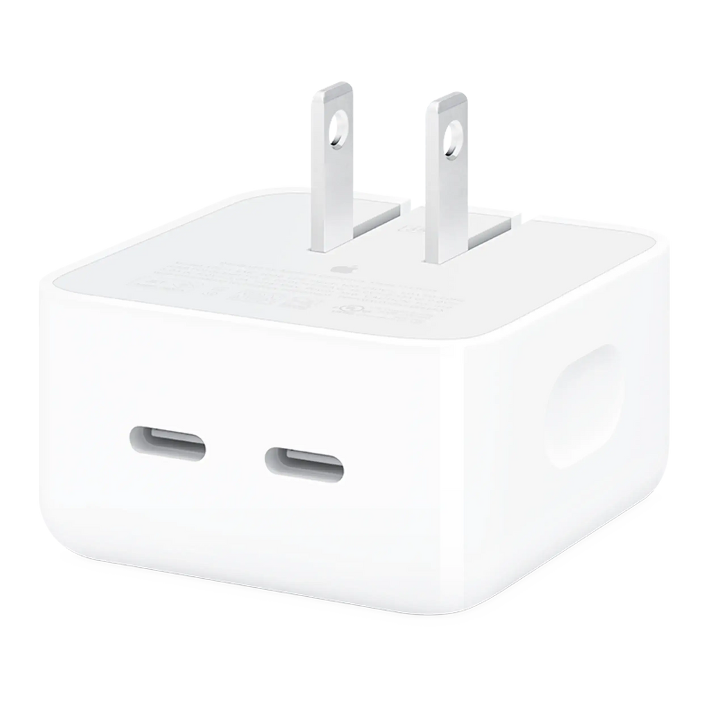 35W Dual USB-C Wall Adapter for iPhone, iPad, Apple Watch, and MacBook (Used OEM Pull, Grade A) (Bulk Packaging)