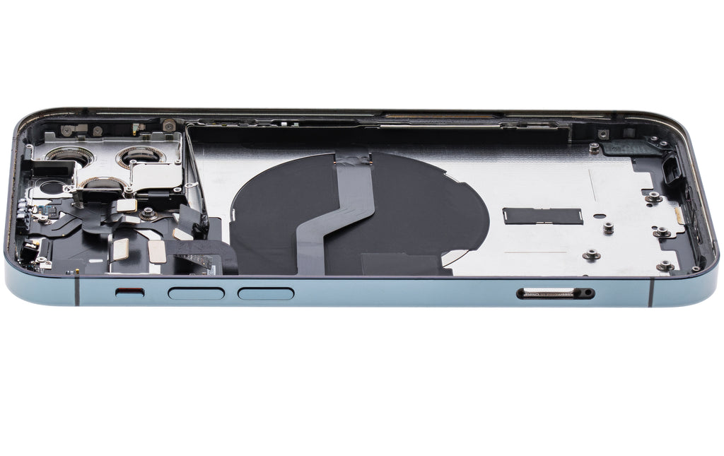 Backcover/Rahmen mit Small Parts für iPhone 12 Pro (EU / Global Version) (gebrauchter OEM-Ausbau, Qualität C) (Pacific Blau)